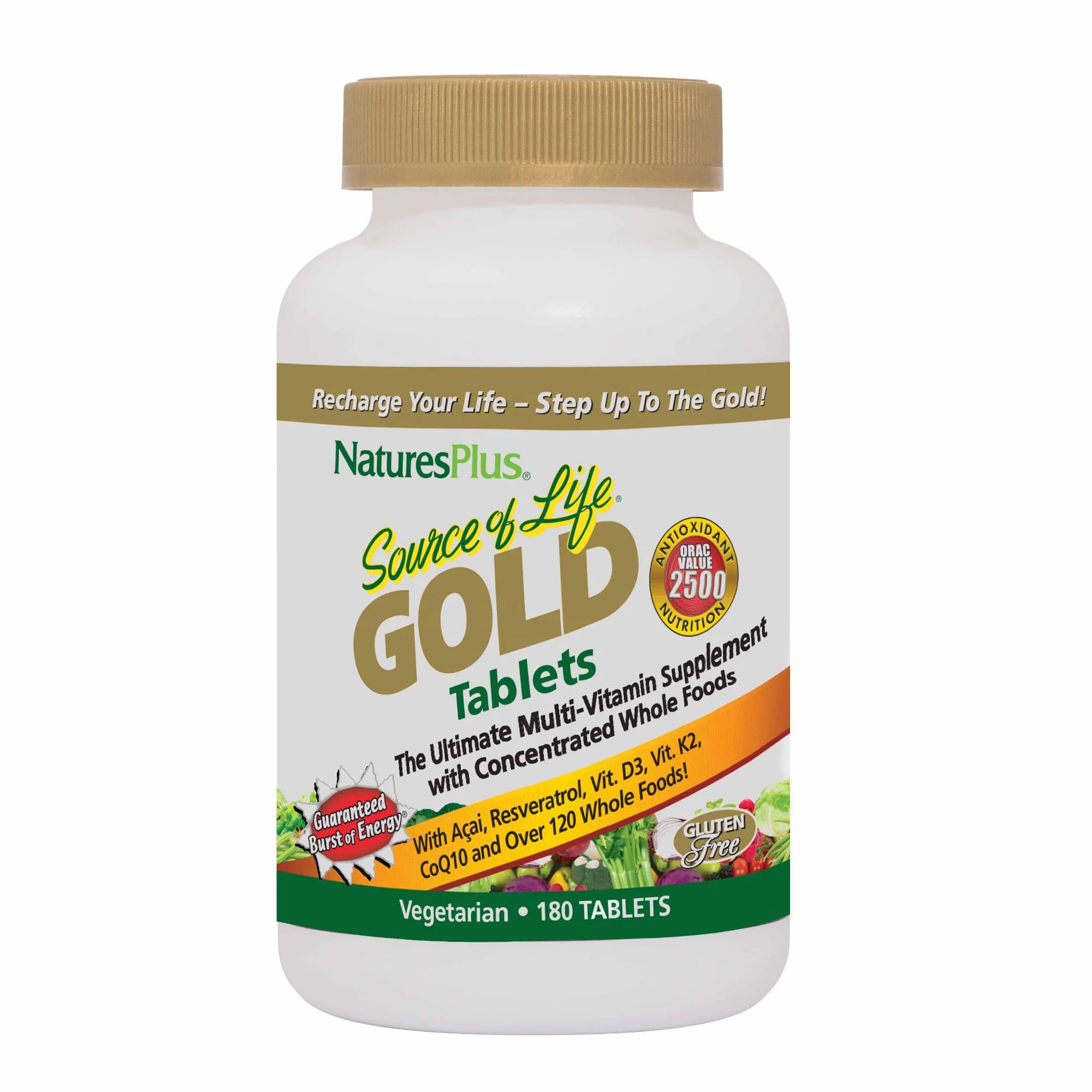NaturesPlus Source of Life Gold Multivitamin – 180 Tablets, Blood & Bone Support, Immune Health | 60 Servings - Image 7