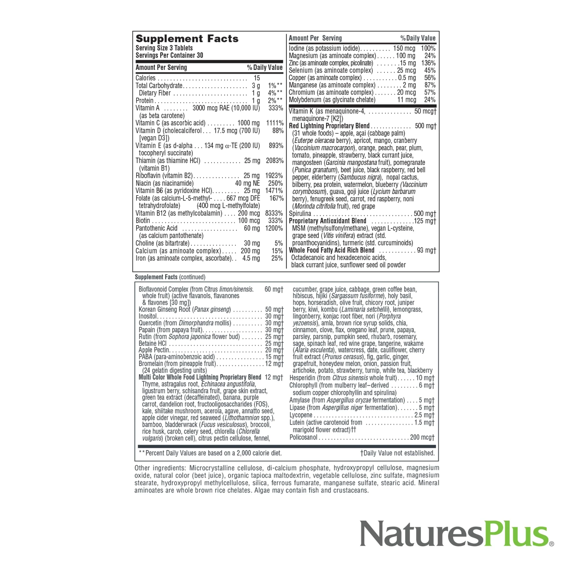 NaturesPlus Source of Life Green & Red Multivitamin – 90 Tablets - Image 5