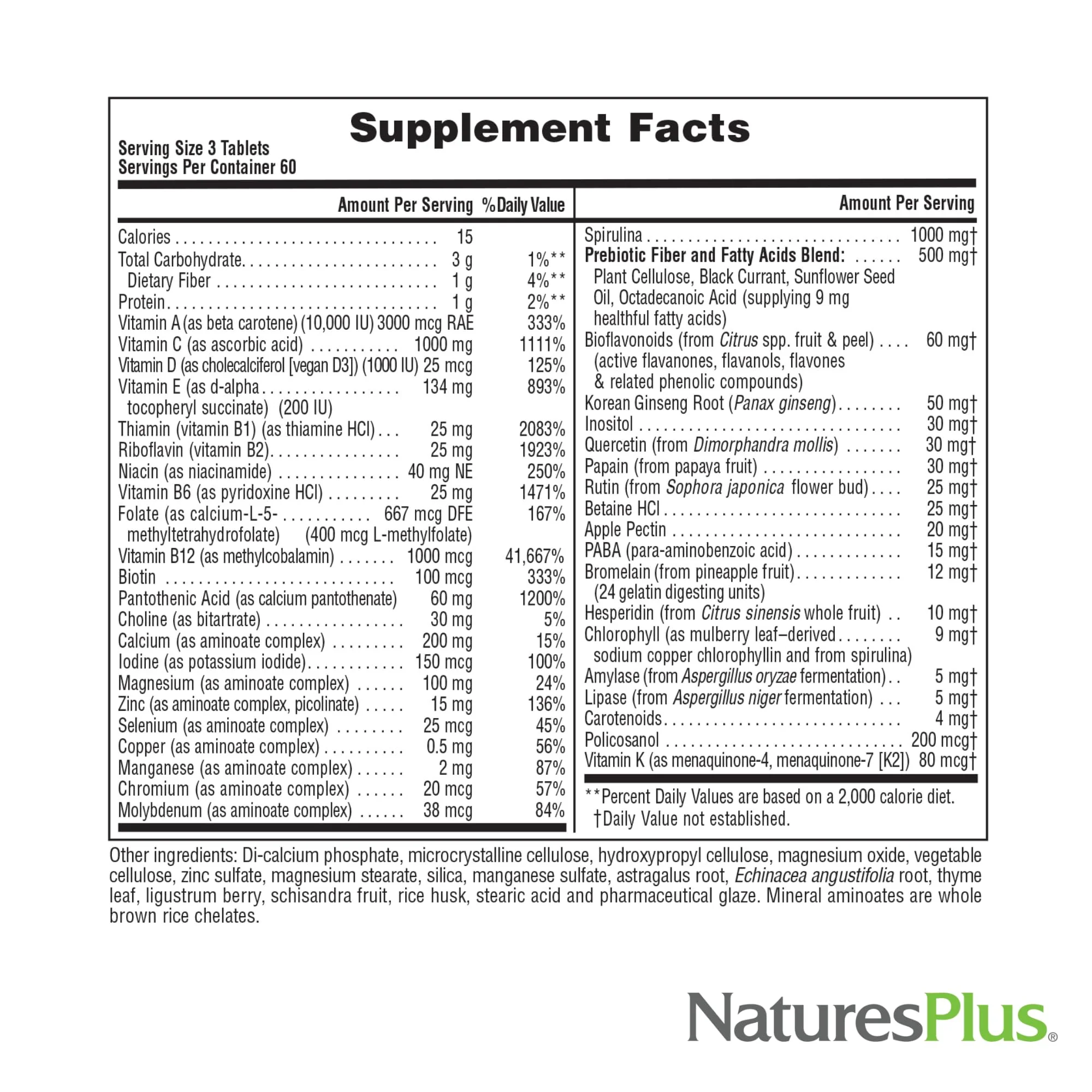 NaturesPlus Source of Life No Iron – Gluten-Free Vegetarian Multivitamin, 2-Pack (120 Servings) - Image 5