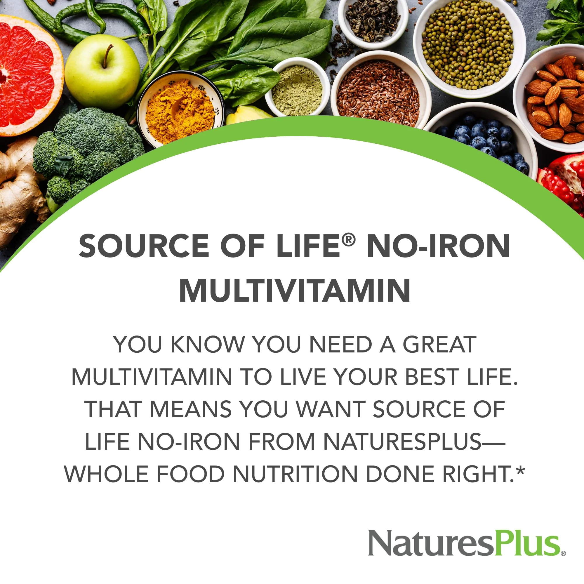 NaturesPlus Source of Life No Iron Tablets – Vegetarian Multivitamin, Gluten-Free, 60 Servings - Image 3