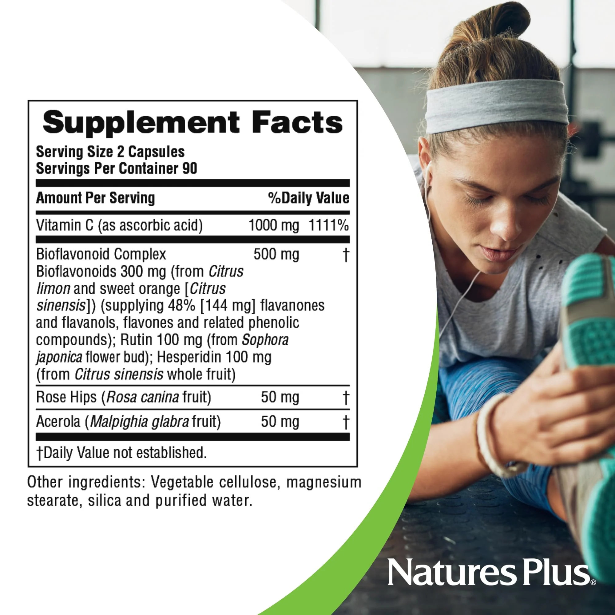 NaturesPlus Super C Complex – 180 Capsules Pack of 2 – 1000 mg Vitamin C & 500 mg Bioflavonoids – Vegan, Gluten-Free | 180 Servings - Image 11