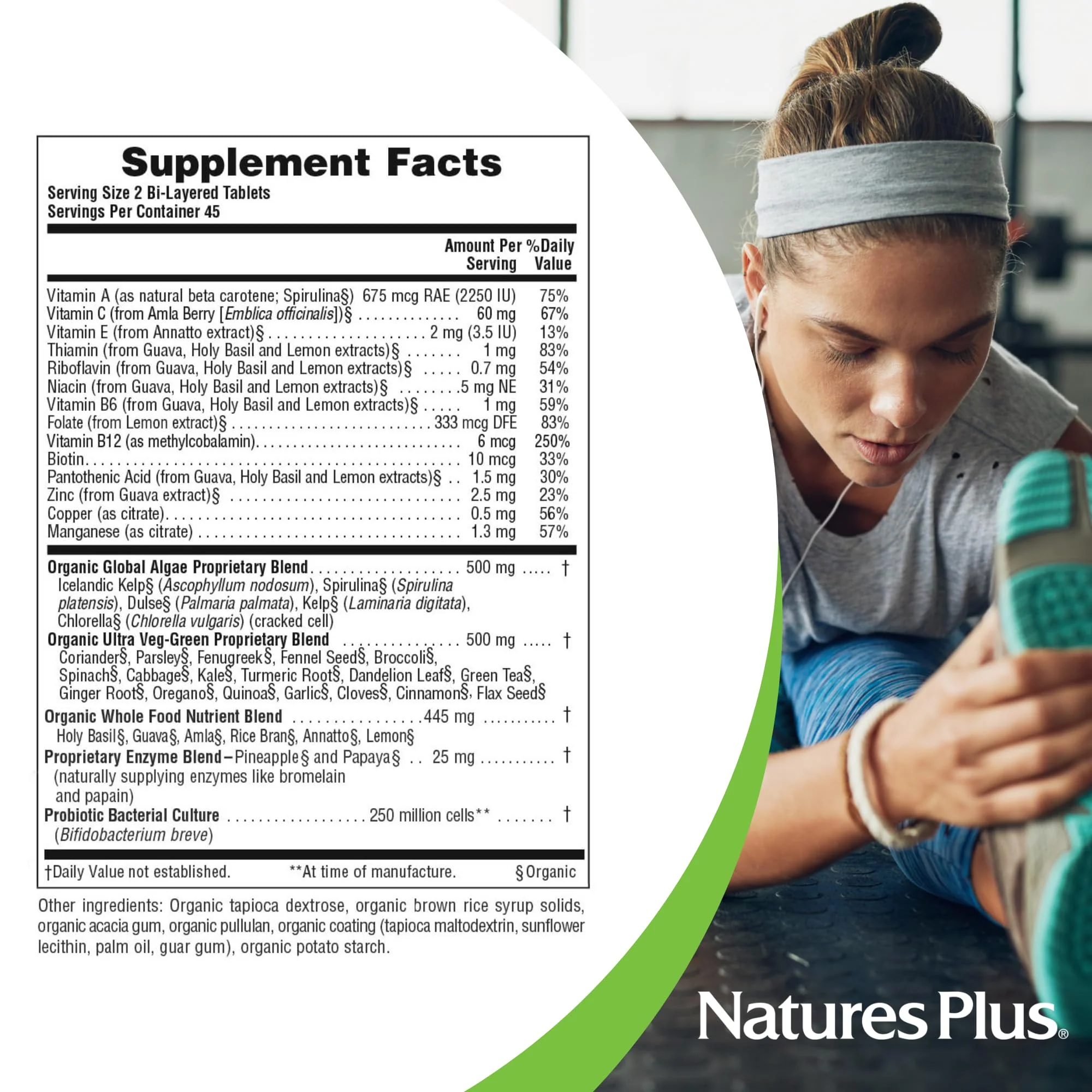 NaturesPlus Ultra Juice Green - 90 Bi-Layered Tablets Pack of 2 for Immune Health, Digestion & Energy Production | Organic, Non-GMO, Vegan, Gluten Free - Image 9