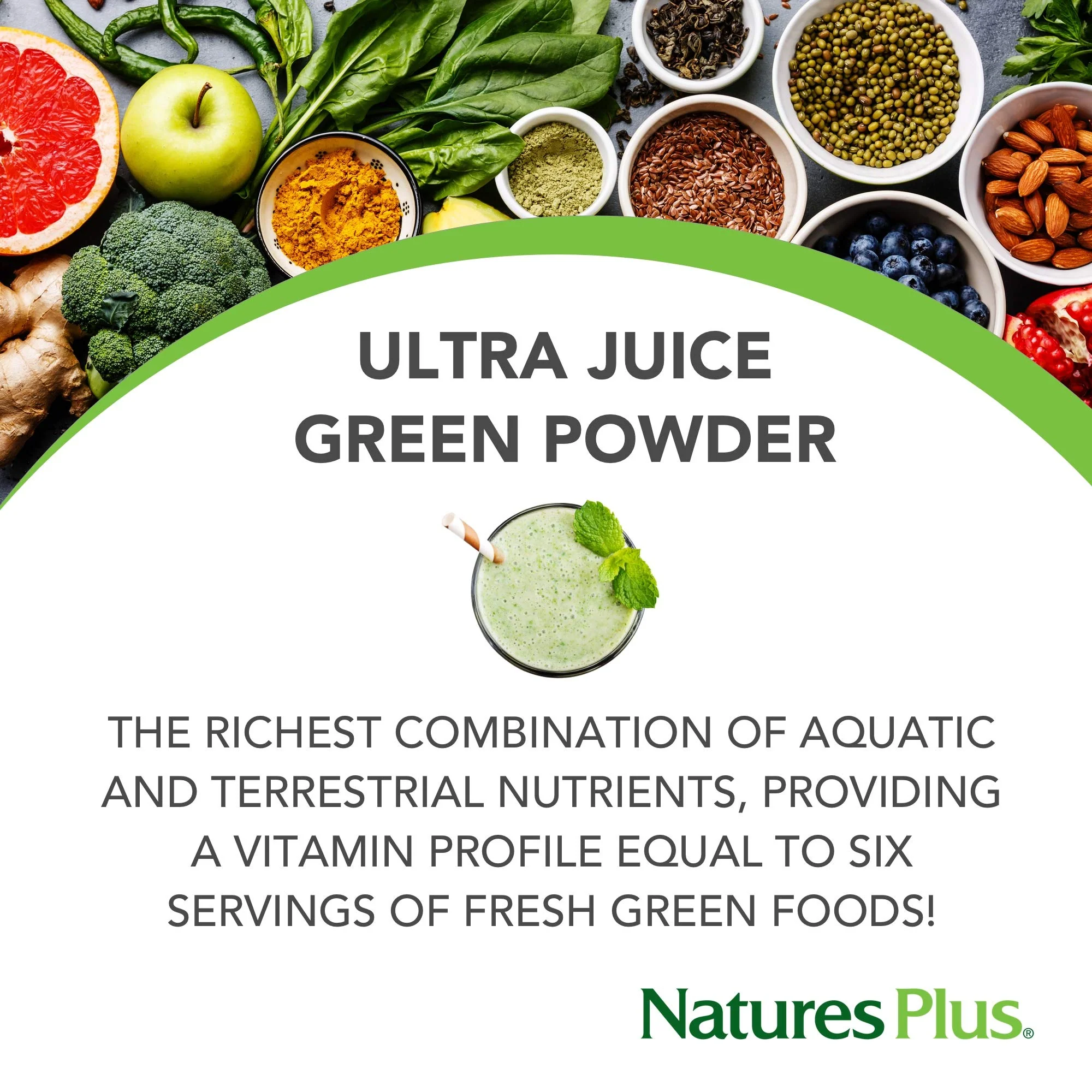 NaturesPlus Ultra Juice Green Powder – Organic Greens, 60 Servings - Image 3
