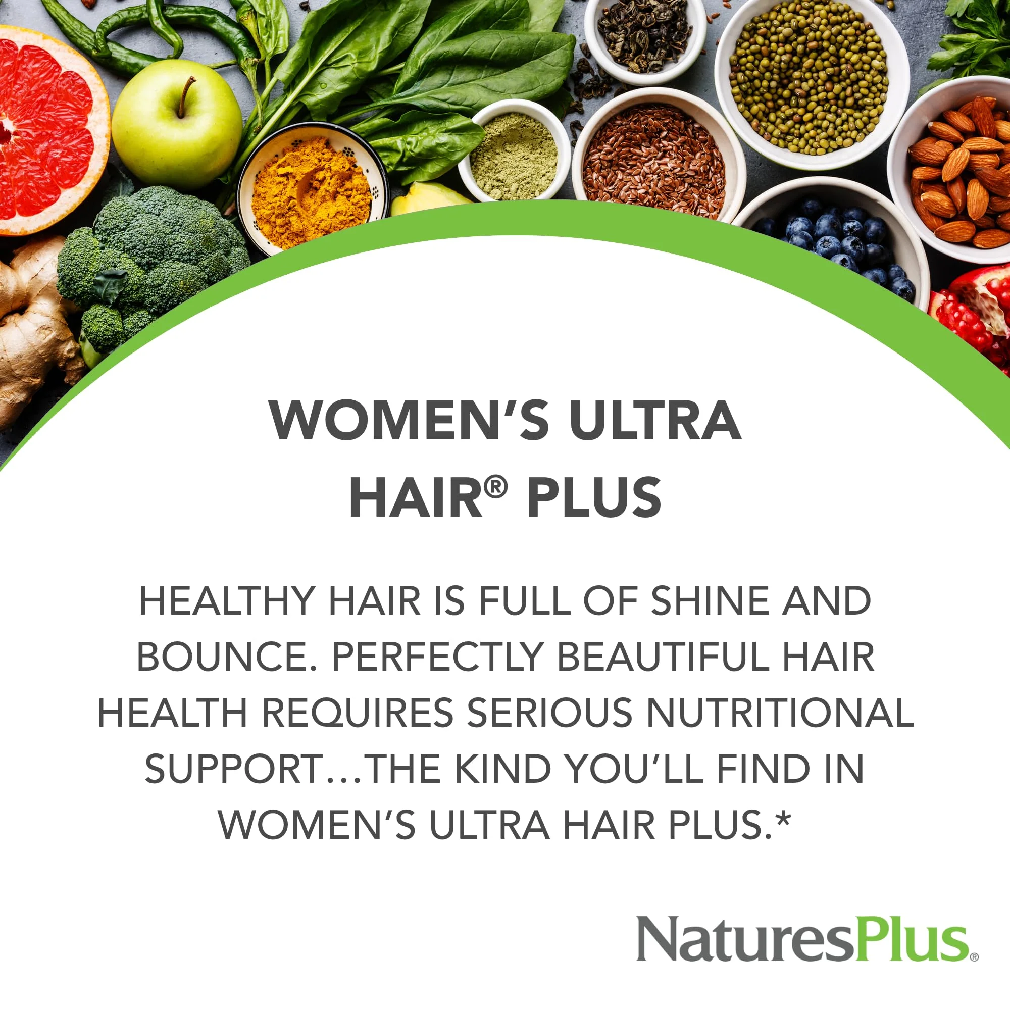 NaturesPlus Womens Ultra Hair Plus – 60 Sustained Release Tablets (Pack of 2) Gluten Free Hair Support - Image 2