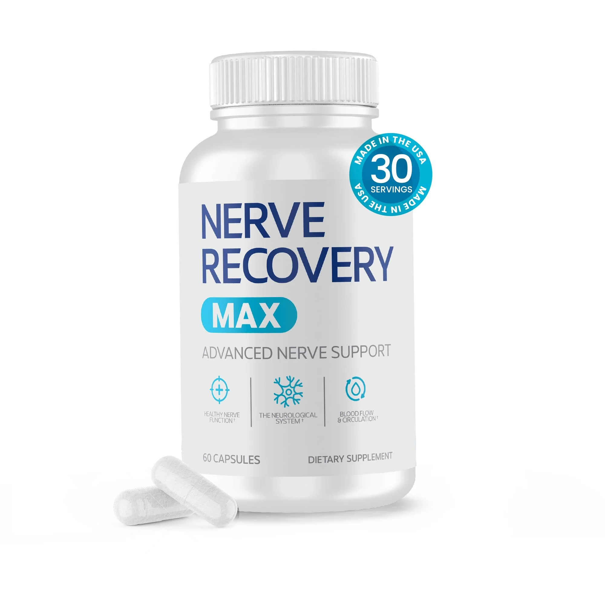 Nerve Recovery Max - Non-GMO Advanced Nerve Support Supplement with Vitamin D3 & Alpha Lipoic Acid | Made in USA, 30-Day Supply - Image 8