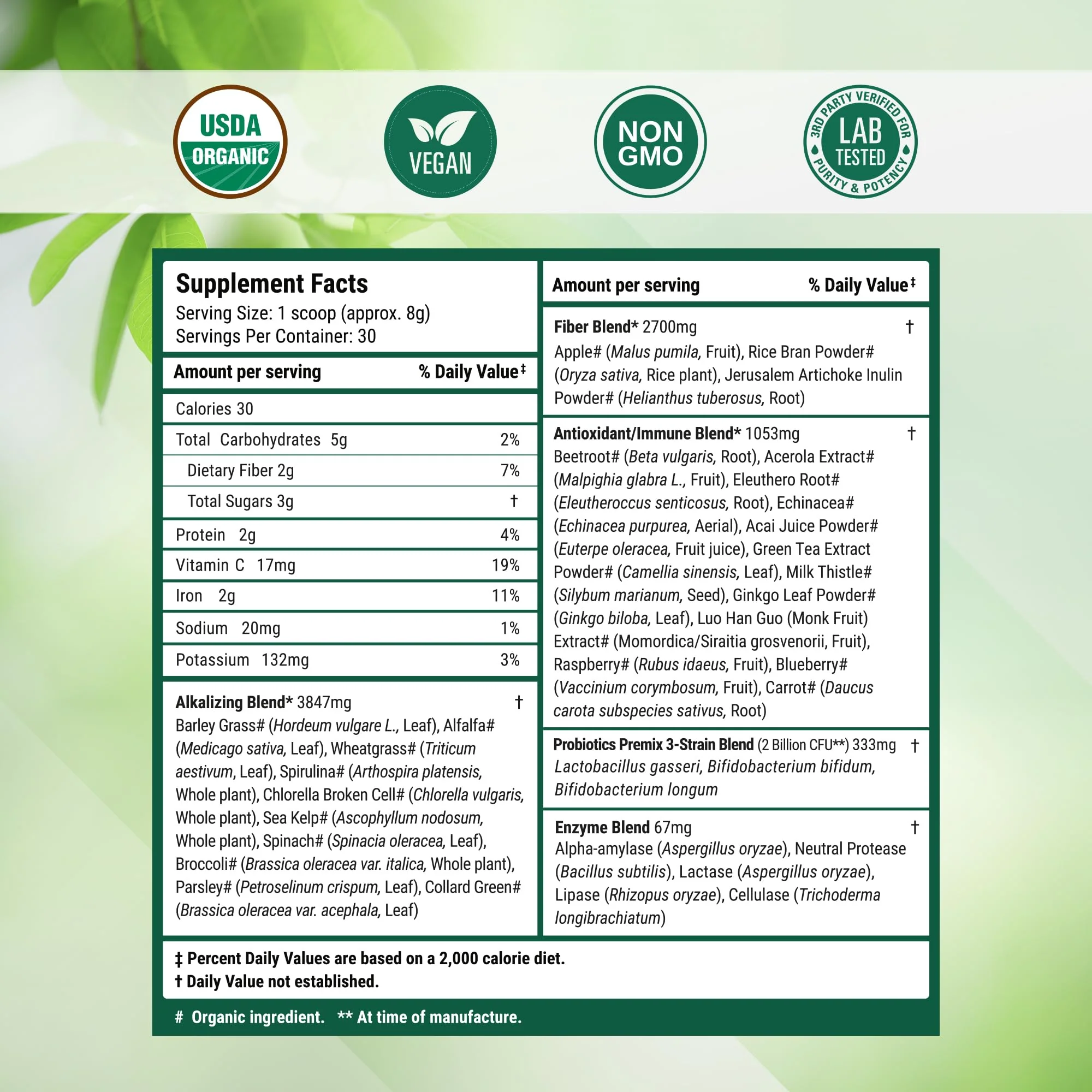 Nested Naturals Super Greens Daily Powder – USDA Organic Greens, Probiotics & Fiber, 30 Servings - Image 8