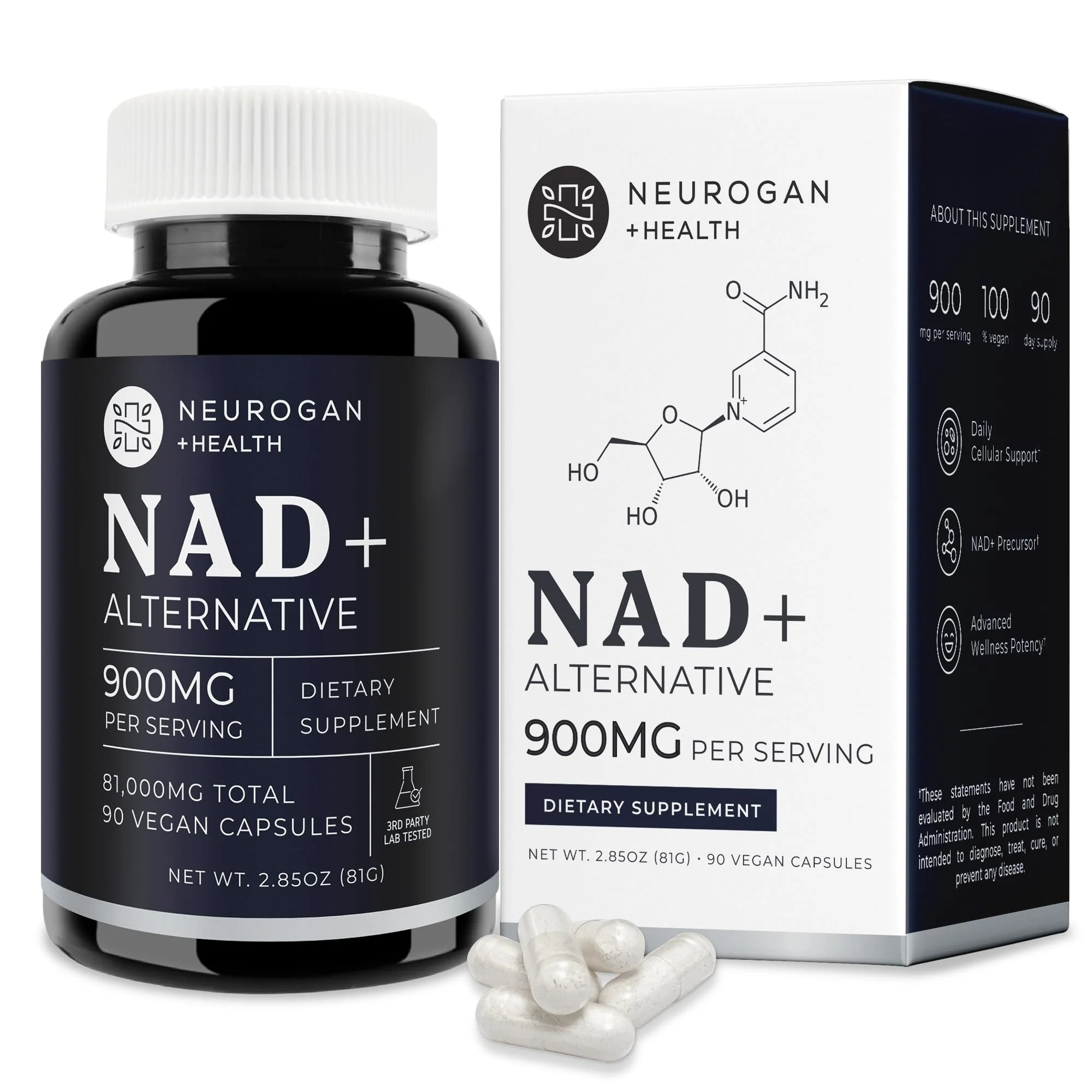 Neurogan NAD+ Alternative & NADH Precursor Capsules – 900mg NAD Supplement, 90 Capsules, Made in USA - Image 9