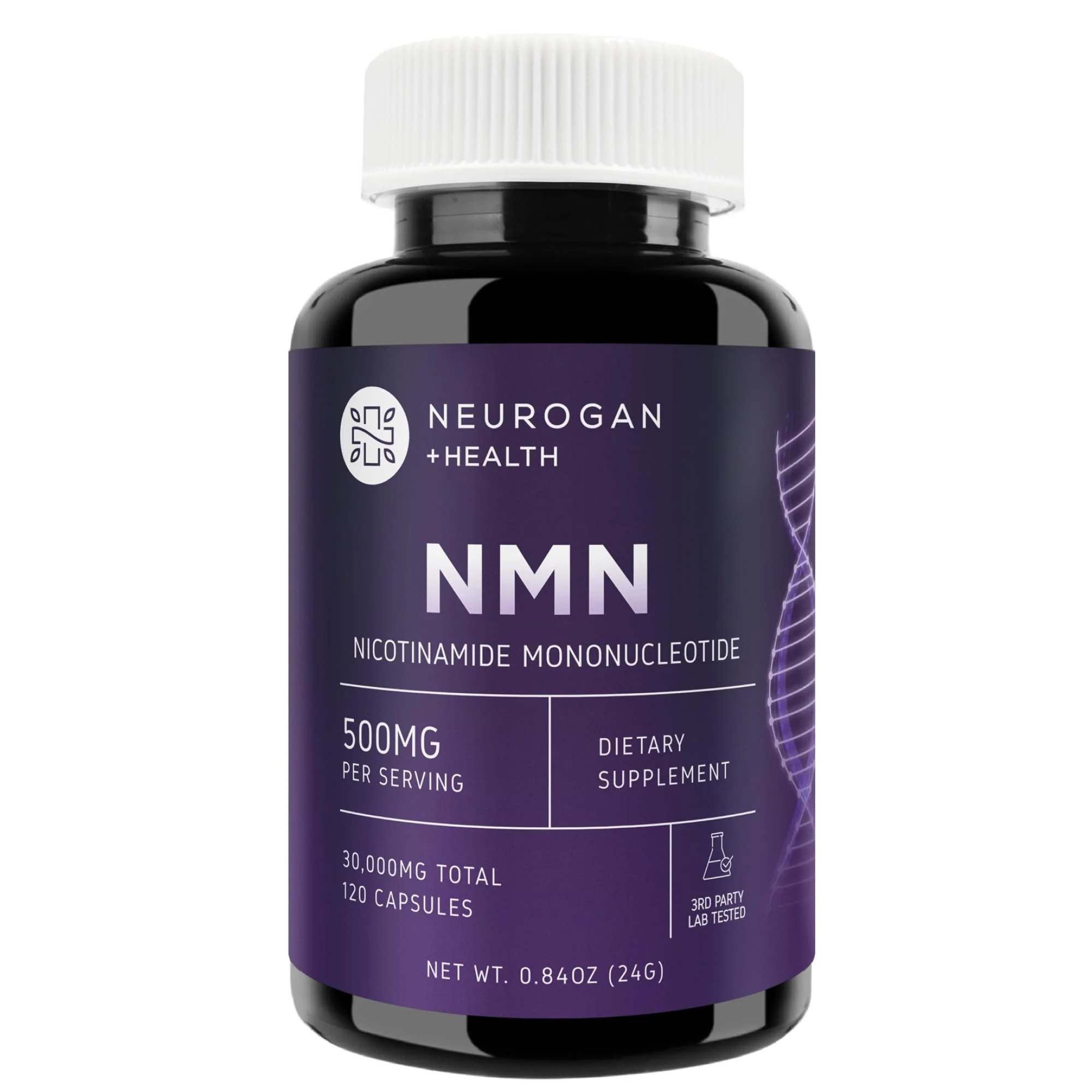 Neurogan NMN Supplement Capsules – 500 mg NMN, 120 Ct | Brain Focus & Cellular Energy