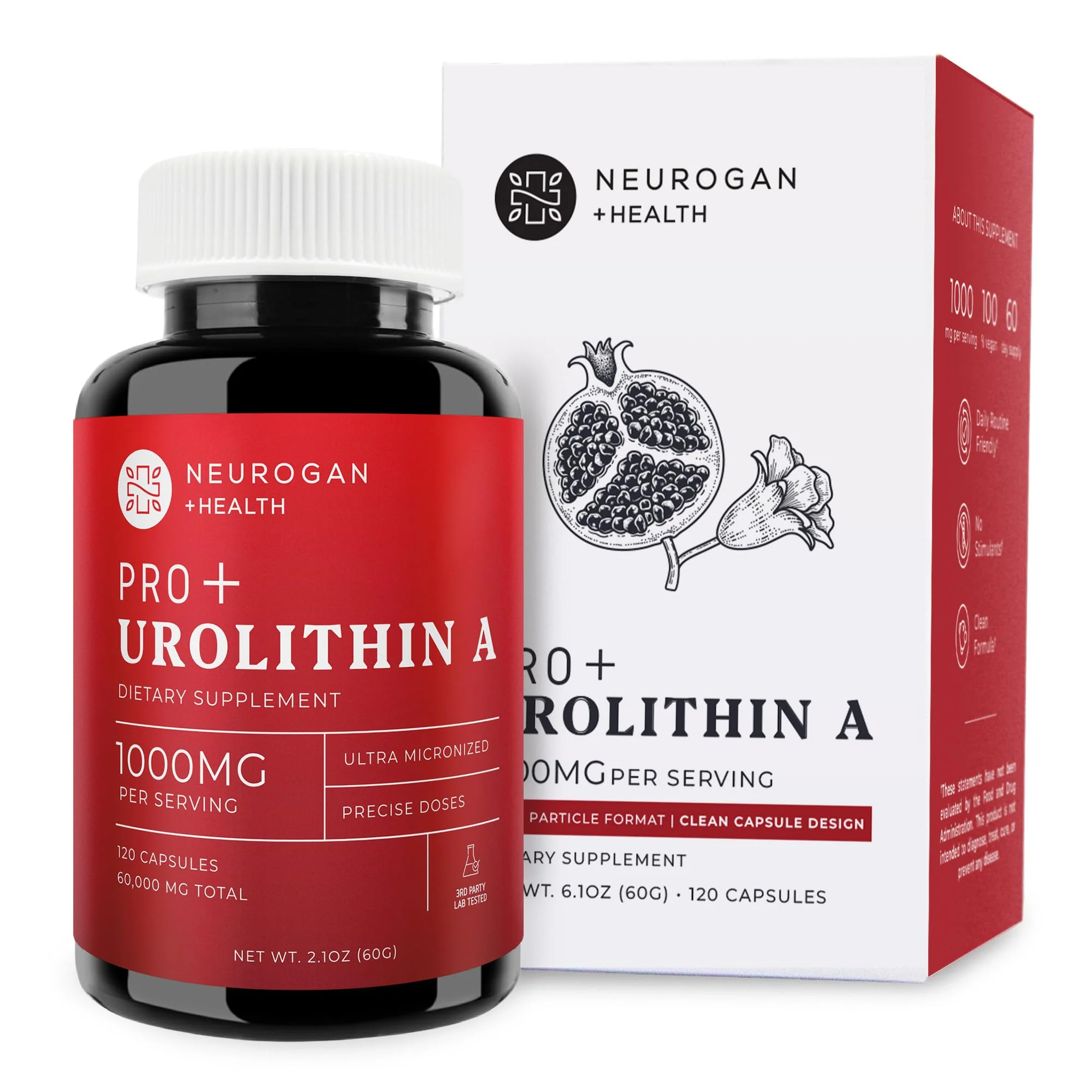 Neurogan Urolithin A PRO Capsules - 1000mg, 120 Count | Ultra Micronized Urolithin A - Image 9