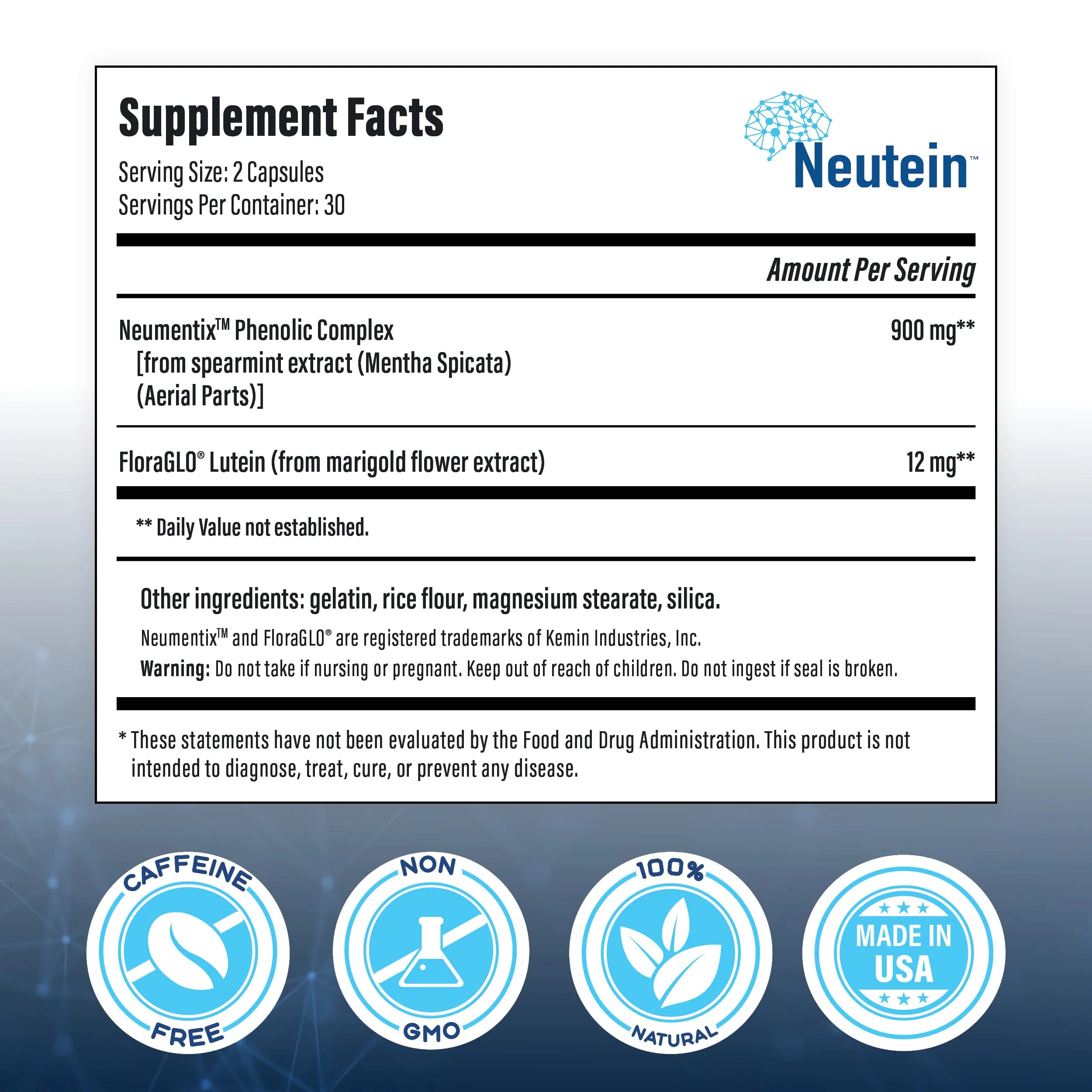 Neutein Natural Brain Booster – Extra Strength Plant-Based Cognitive Support (5 Pack, 300 Capsules) – Made in USA - Image 6