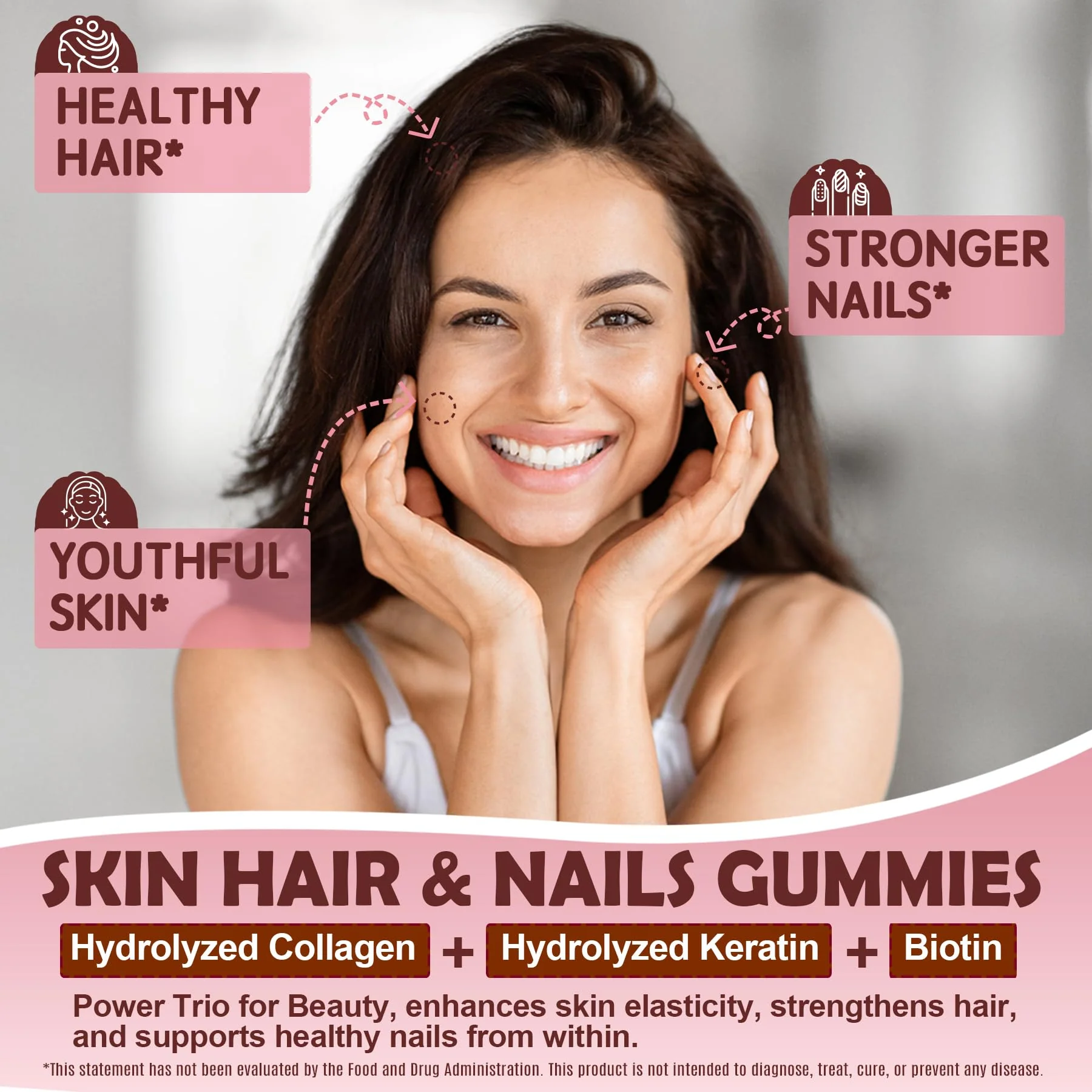NEVISS Hydrolyzed Collagen Gummies – Multi-Type Collagen I–V & X with Vitamin D3 (120 ct) - Image 2