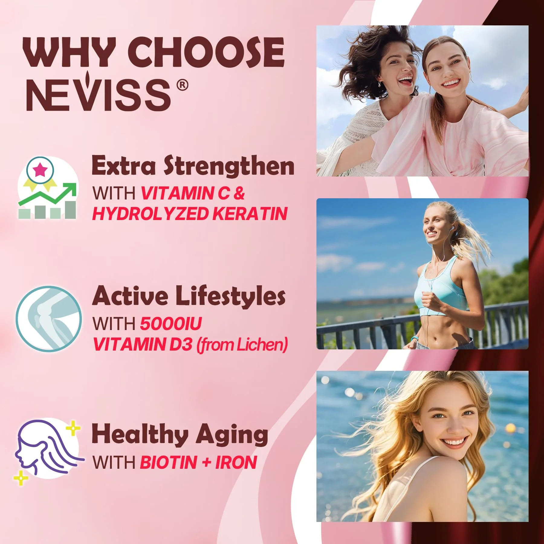 NEVISS Hydrolyzed Collagen Gummies – Multi-Type Collagen I–V & X with Vitamin D3 (120 ct) - Image 5