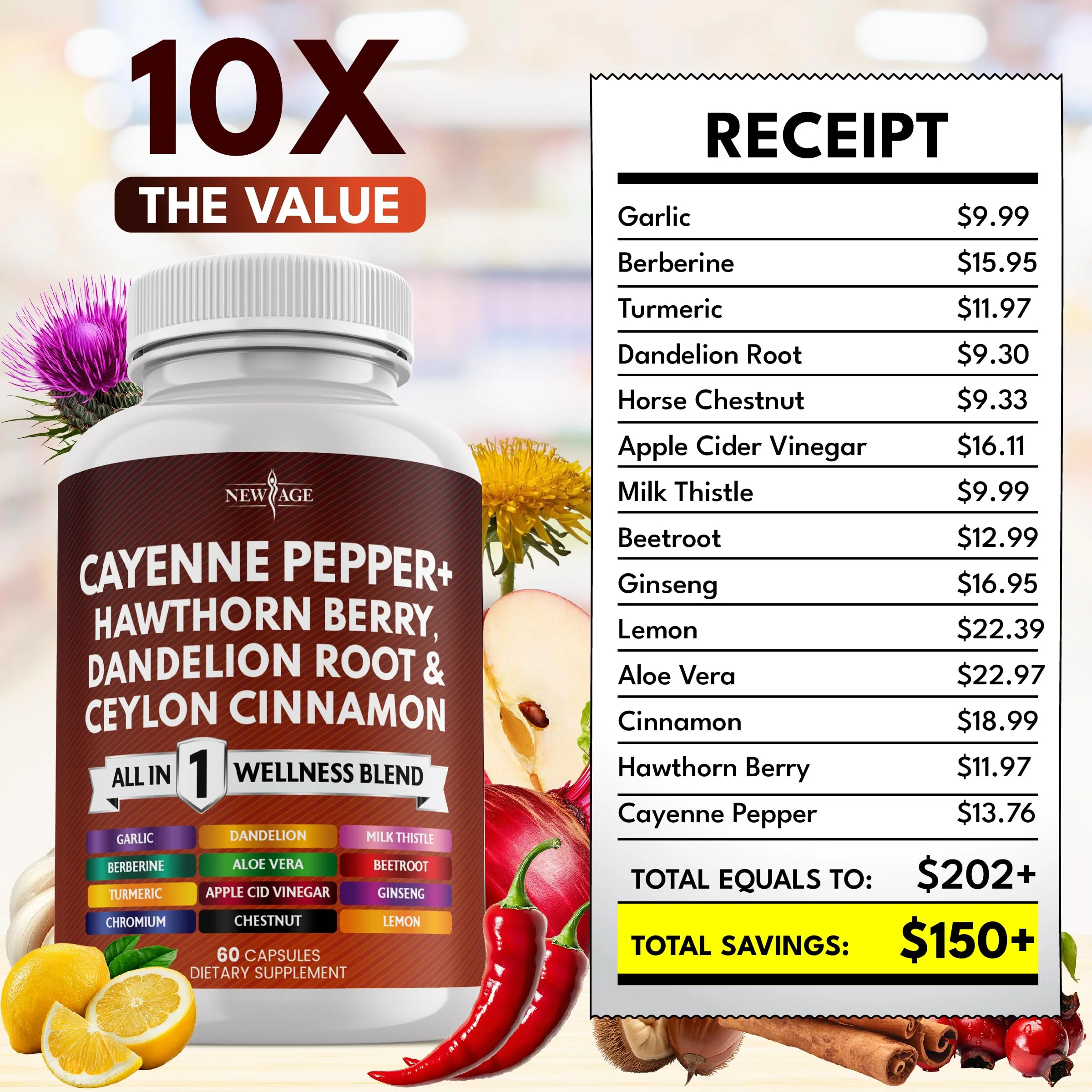 New Age Cayenne Pepper Capsules with Hawthorn Berry – 180 Count - Image 2
