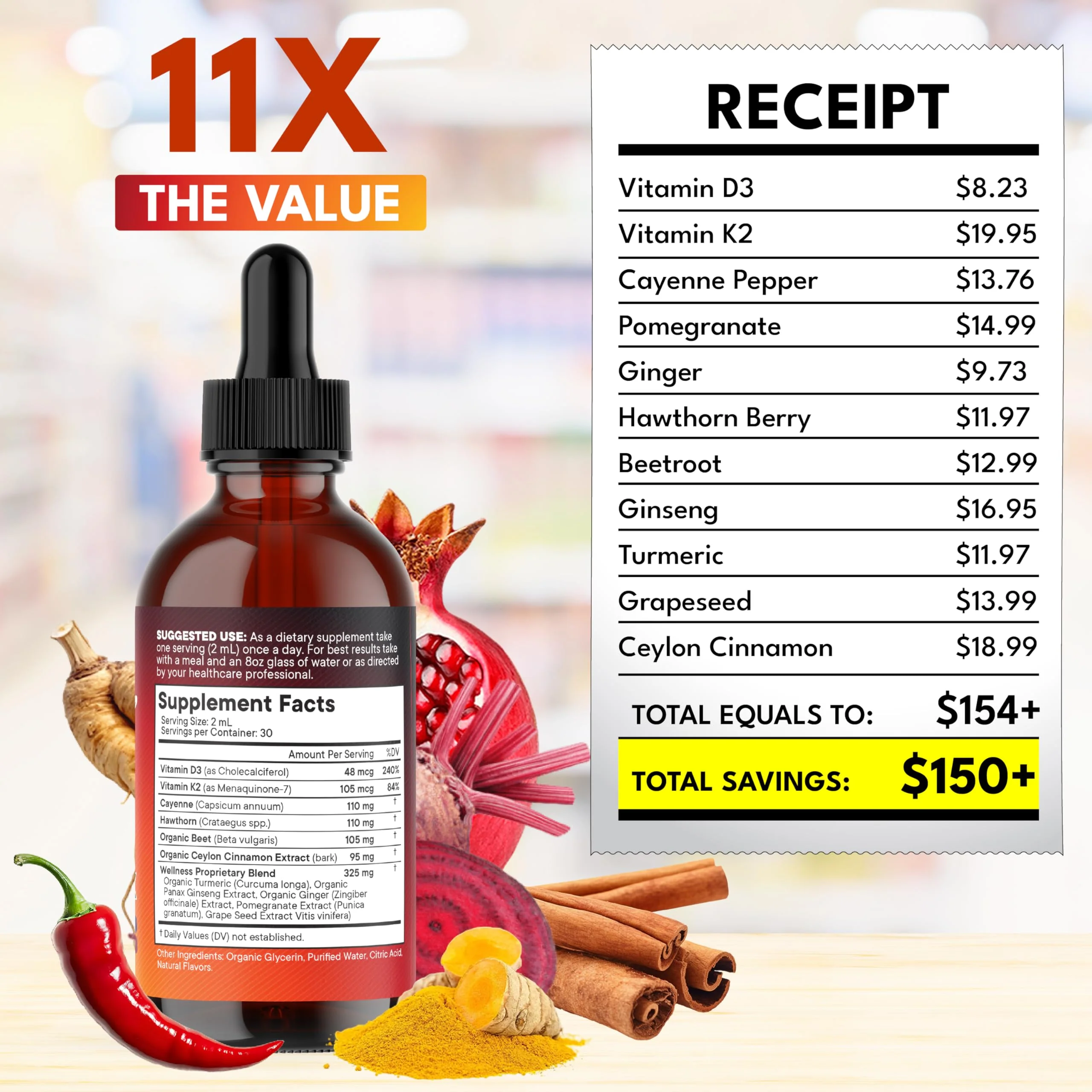 NEW AGE Cayenne Pepper Liquid Drops with Hawthorn Berry, D3 K2, Beet Root, Cinnamon, Turmeric, and Ginseng – 8 oz - Image 14