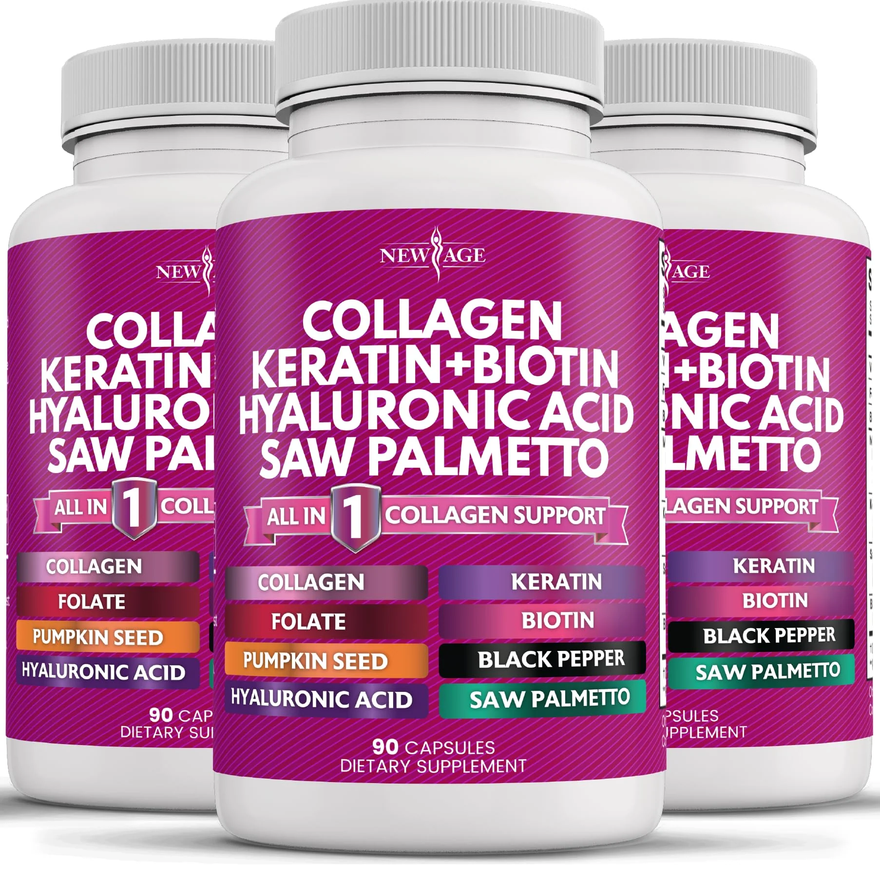 NEW AGE Collagen Pills with Biotin, Keratin & Hyaluronic Acid – 270 Count - Image 10