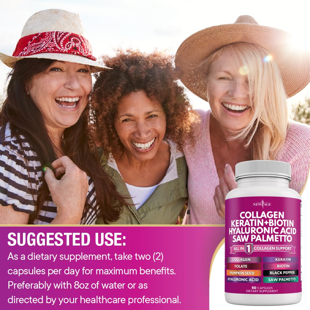 NEW AGE Collagen Pills with Biotin, Keratin & Hyaluronic Acid – 270 Count - Image 17