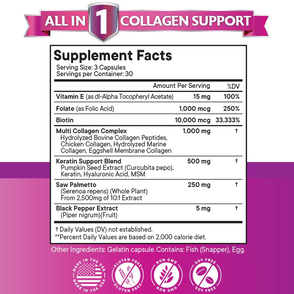 NEW AGE Collagen Pills with Biotin, Keratin & Hyaluronic Acid – 270 Count - Image 6