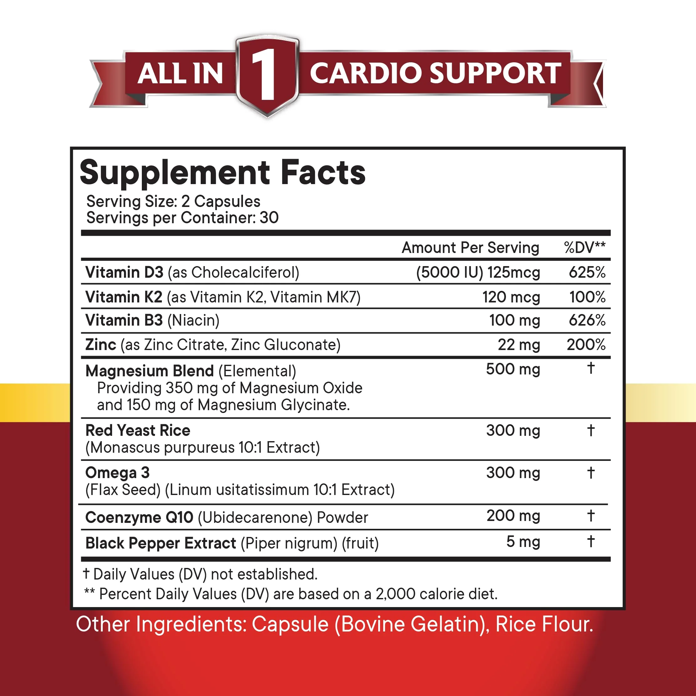 NEW AGE COQ10 200mg + Red Yeast Rice | Omega 3-6-9 Magnesium Complex | Vitamin K2 D3 | 180 Count - Image 10