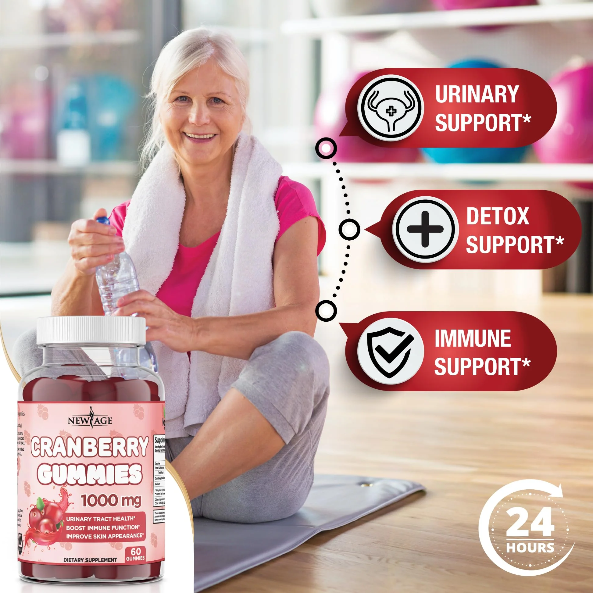 NEW AGE Cranberry Gummies – Urinary Tract Health, 1000mg, 180 Gummies (Vegetarian) - Image 10