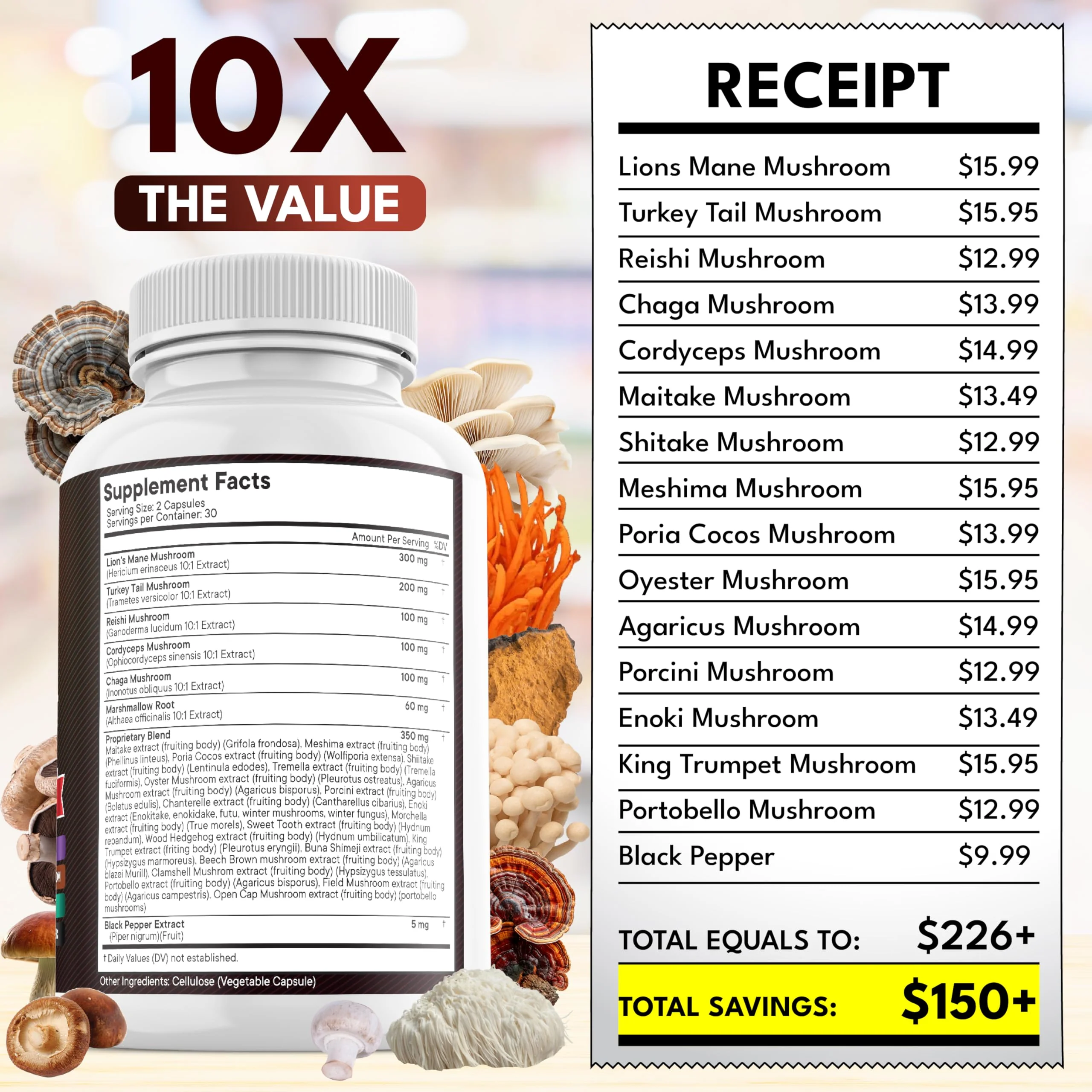 NEW AGE Lions Mane 20-in-1 Mushroom Supplement with Turkey Tail, Reishi, Chaga, Cordyceps, Marshmallow Root – 180 Count - Image 13