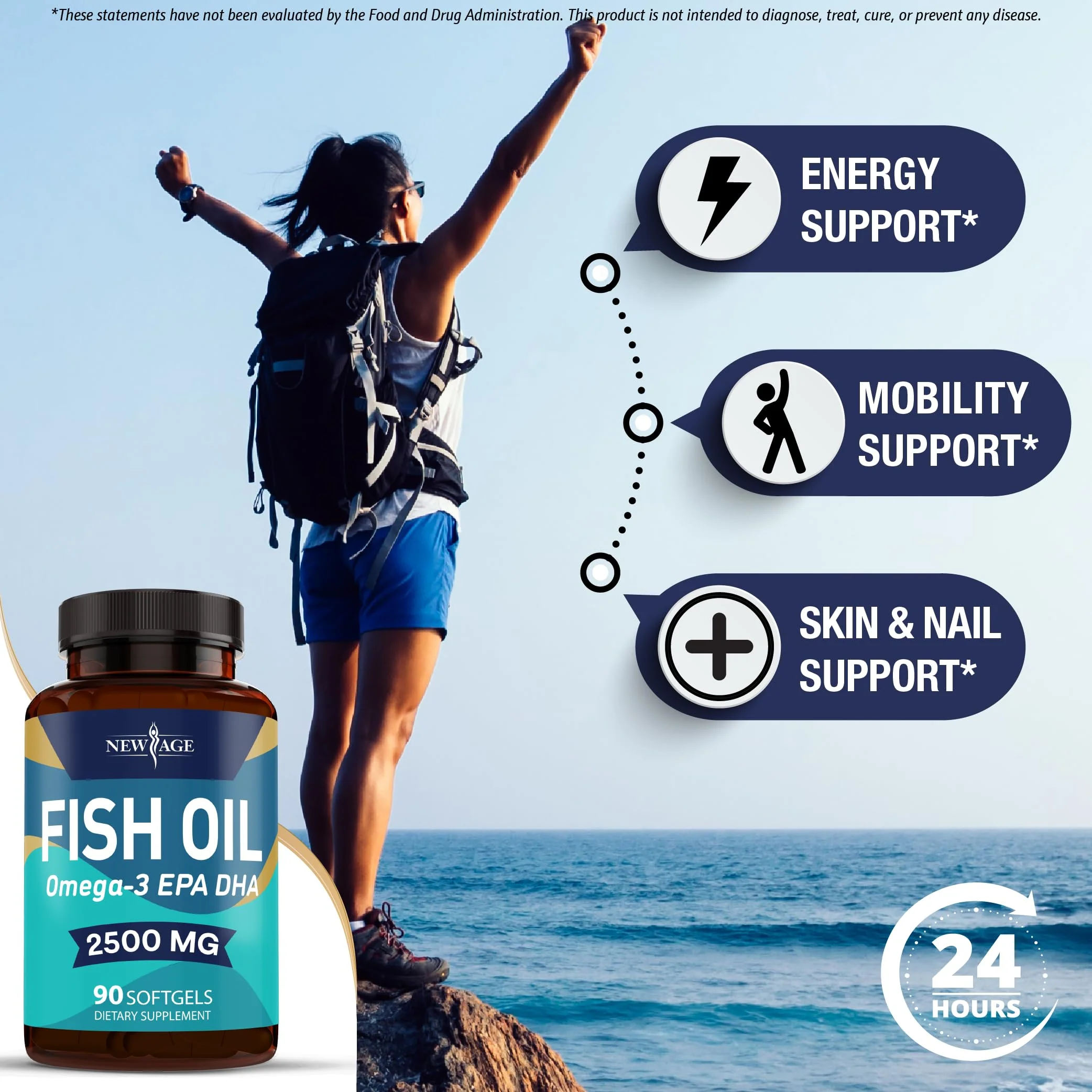 NEW AGE Omega 3 Fish Oil Supplement - Non-GMO, Gluten Free, EPA & DHA (270 Softgels, Pack of 3) - Image 12