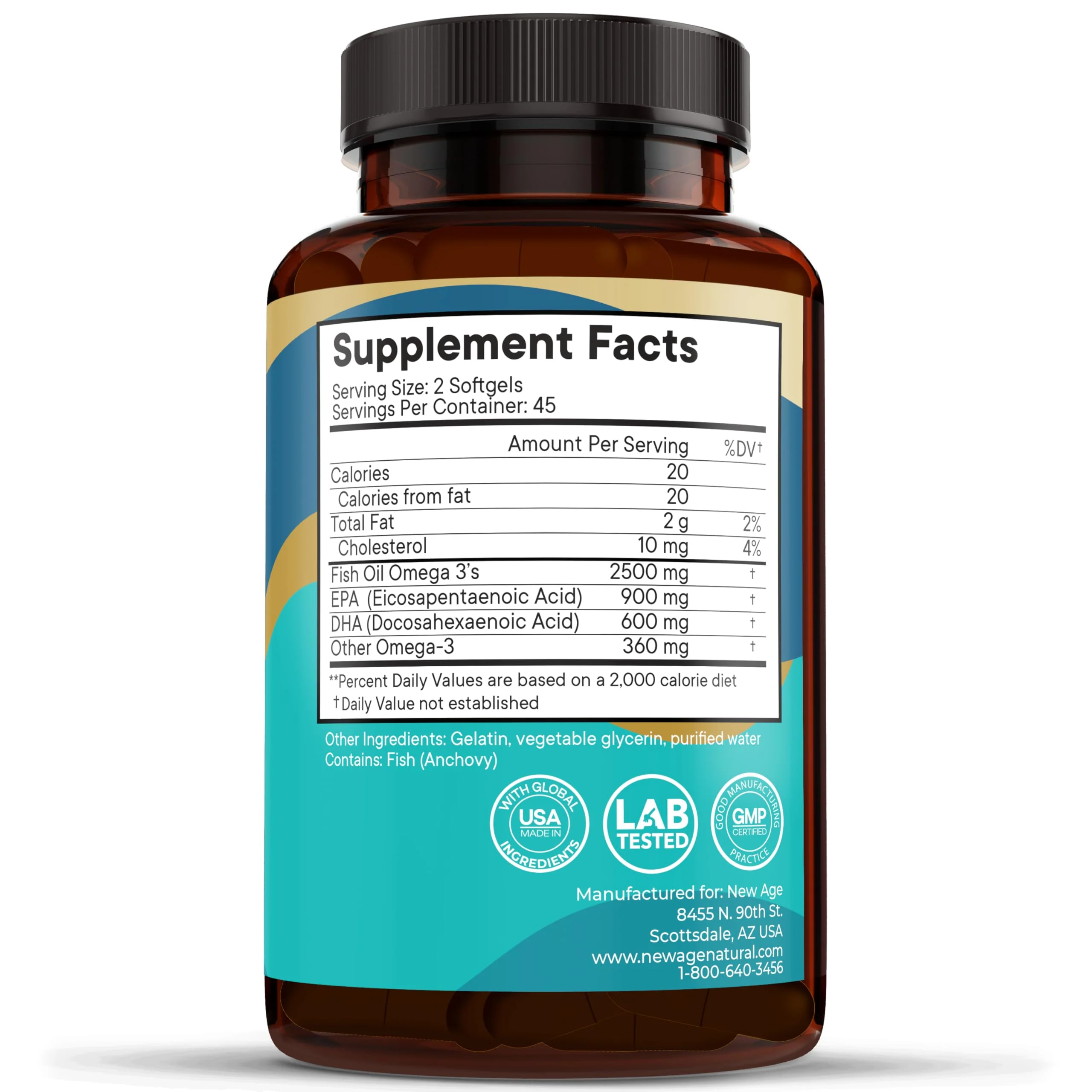 NEW AGE Omega 3 Fish Oil Supplement - Non-GMO, Gluten Free, EPA & DHA (270 Softgels, Pack of 3) - Image 16