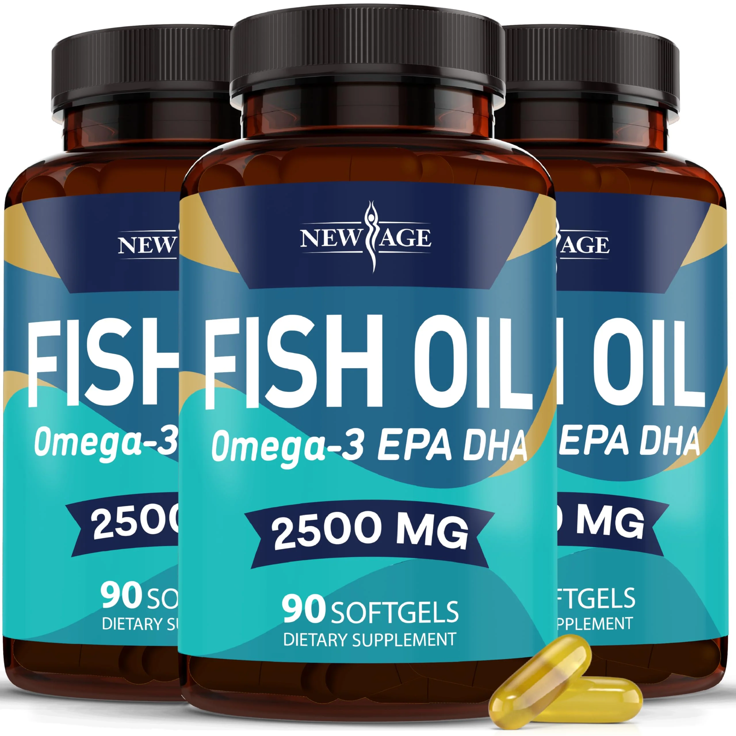 NEW AGE Omega 3 Fish Oil Supplement - Non-GMO, Gluten Free, EPA & DHA (270 Softgels, Pack of 3) - Image 9
