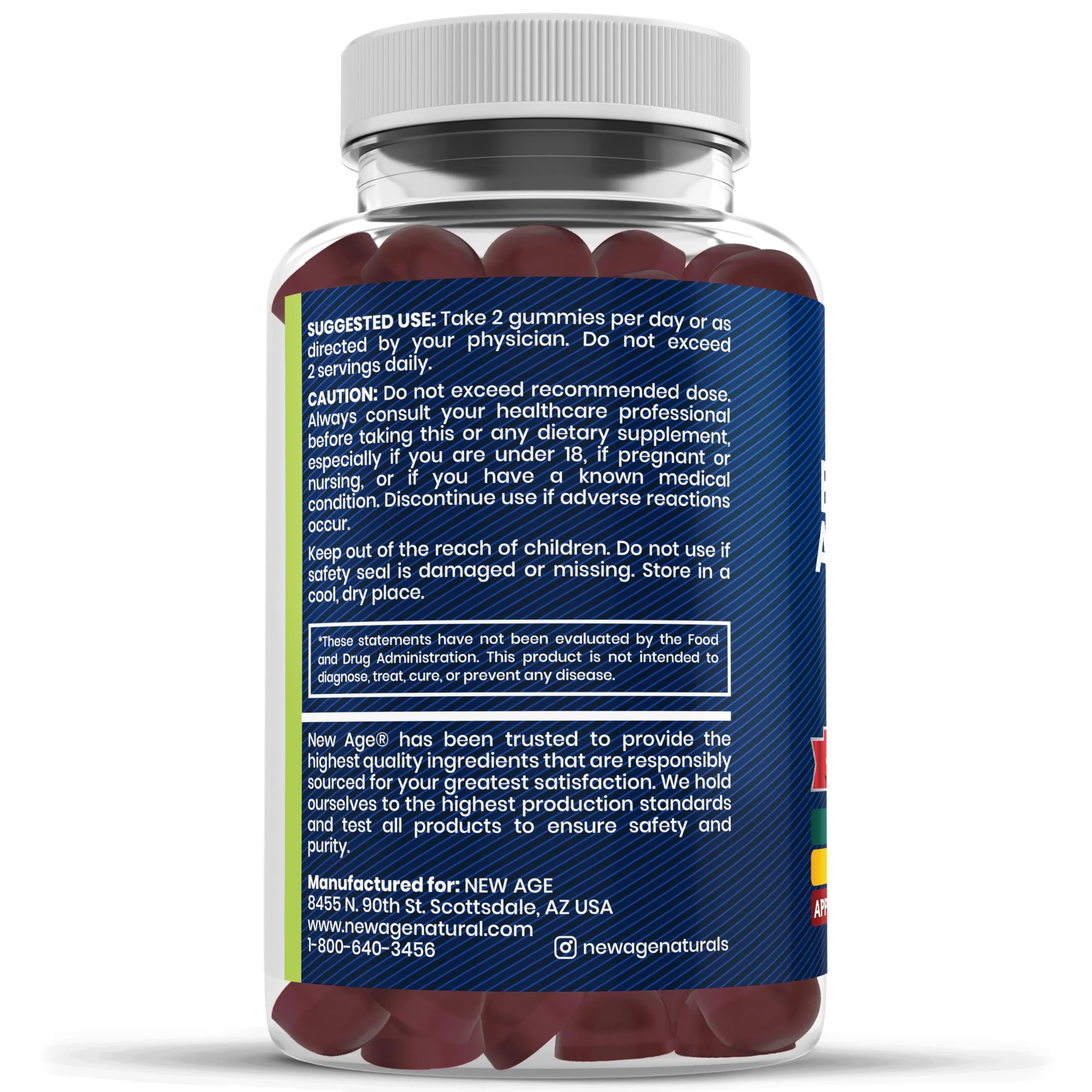 NEW AGE Sea Moss Gummies 10-in-1 with Black Seed, Ashwagandha, Turmeric | Vegan 180 Count - Image 7