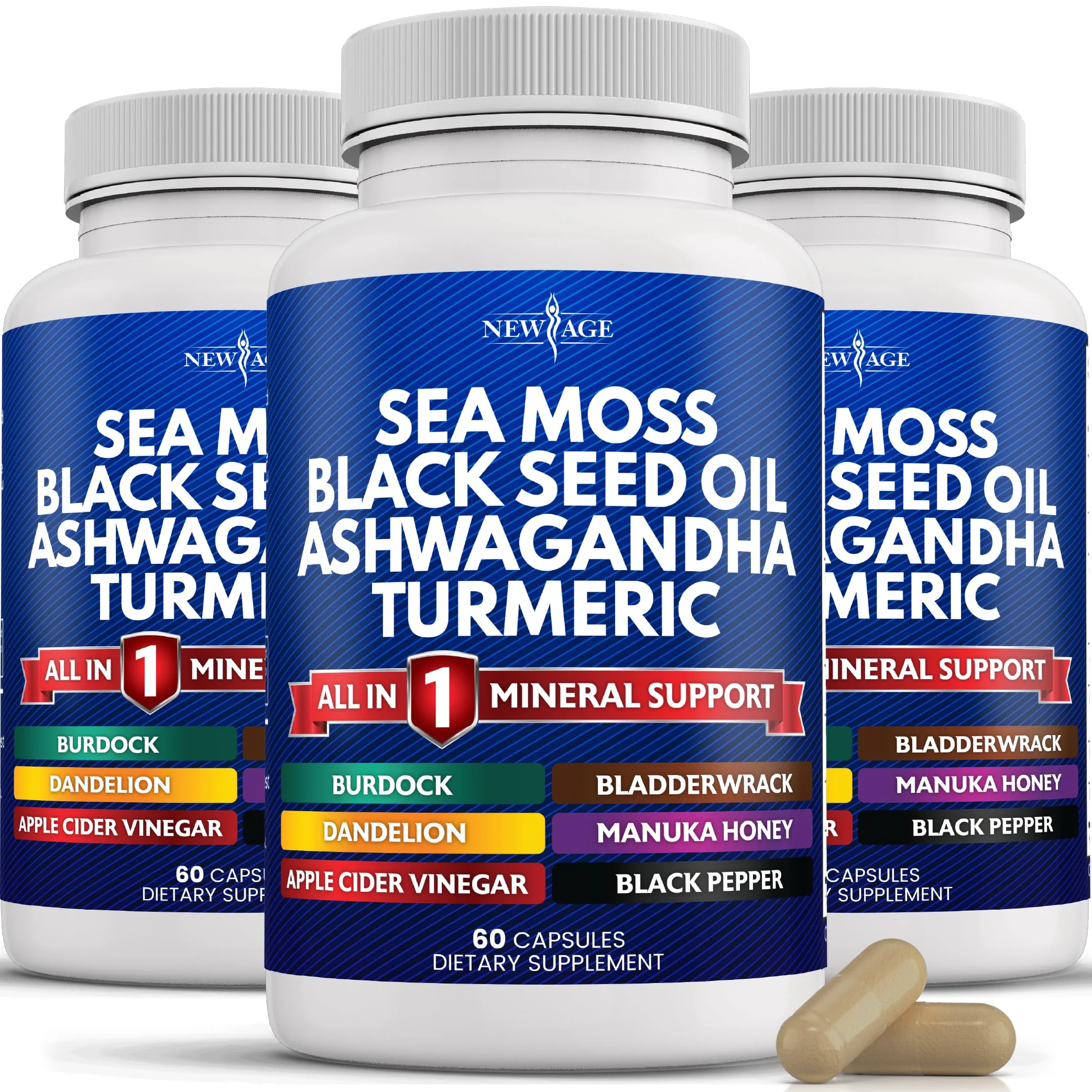 NEW AGE Silica Sea Moss & Black Seed Oil – All-in-1 Mineral Formula with Ashwagandha, Turmeric, Bladderwrack, Burdock | Gluten Free - Image 10