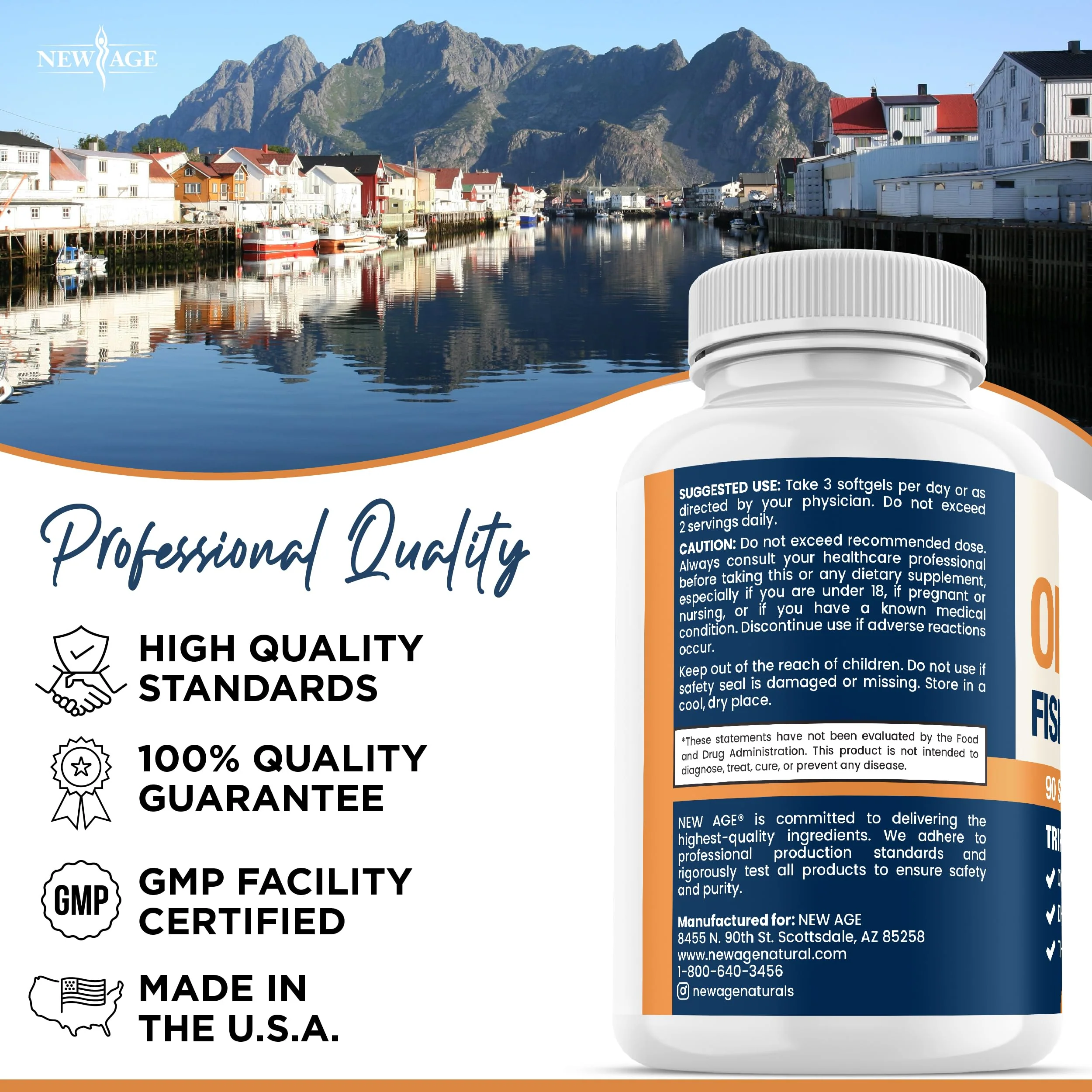 NEW AGE Triple Strength Omega 3 Fish Oil 3750 mg – 1350 mg EPA + 900 mg DHA | 270 Softgels - Image 13