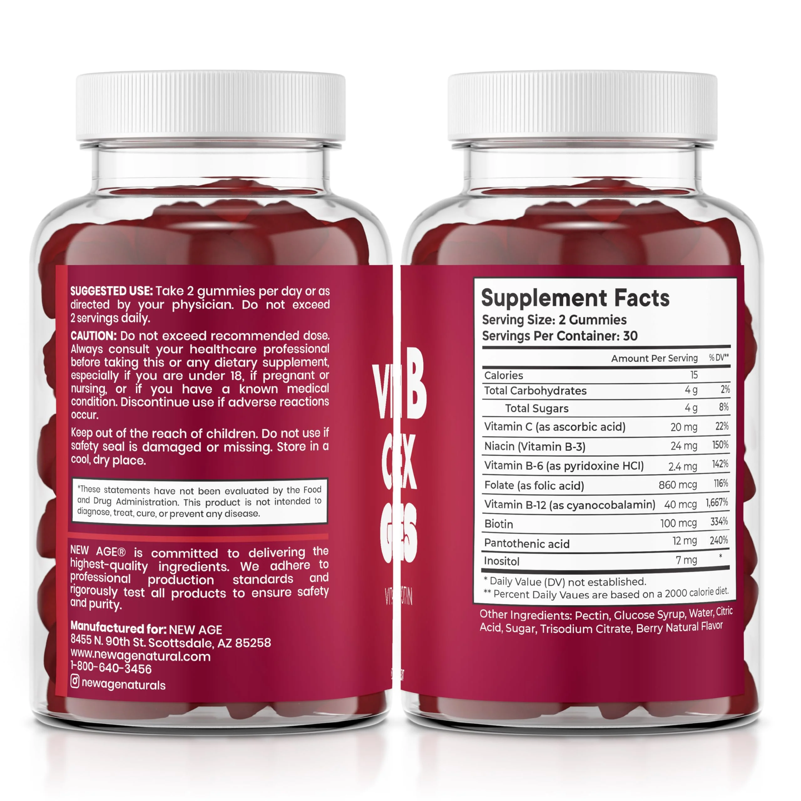 NEW AGE Vitamin B Complex Gummies – Gluten-Free, Vegan, Made in USA (180 Count x3) - Image 14