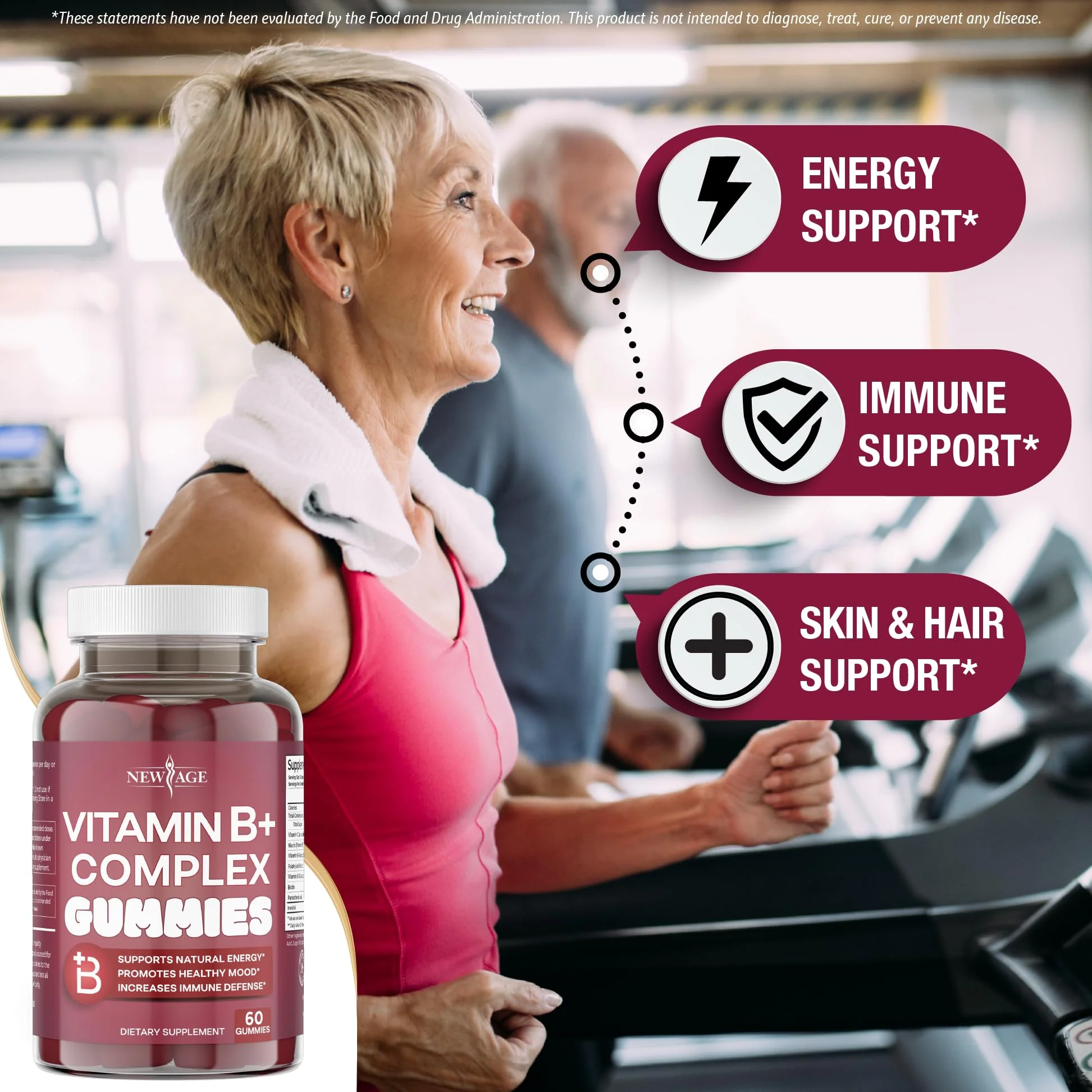 NEW AGE Vitamin B Complex Gummies – Gluten-Free, Vegan, Made in USA (180 Count x3) - Image 3