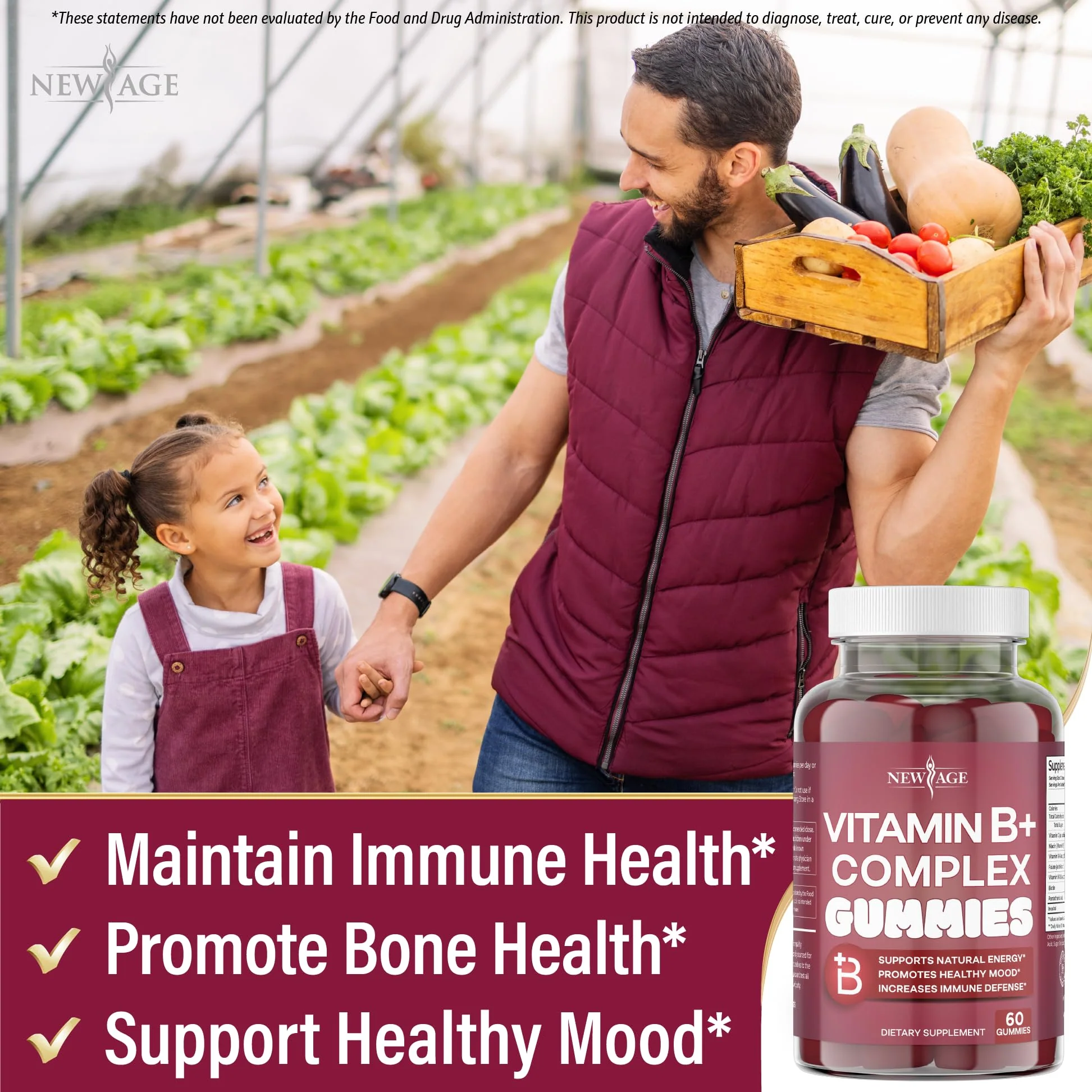 NEW AGE Vitamin B Complex Gummies – Gluten-Free, Vegan, Made in USA (180 Count x3) - Image 4