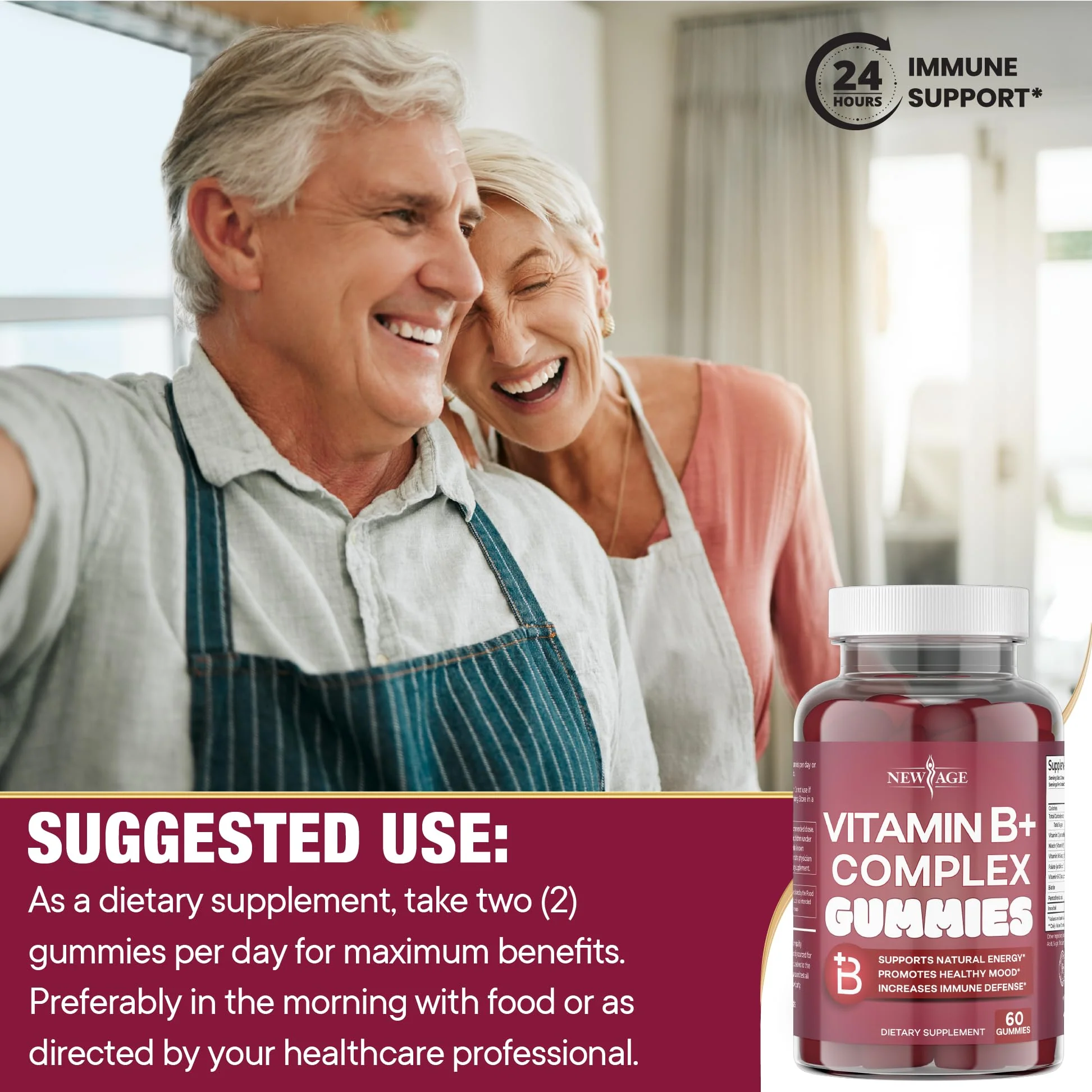NEW AGE Vitamin B Complex Gummies – Gluten-Free, Vegan, Made in USA (180 Count x3) - Image 7
