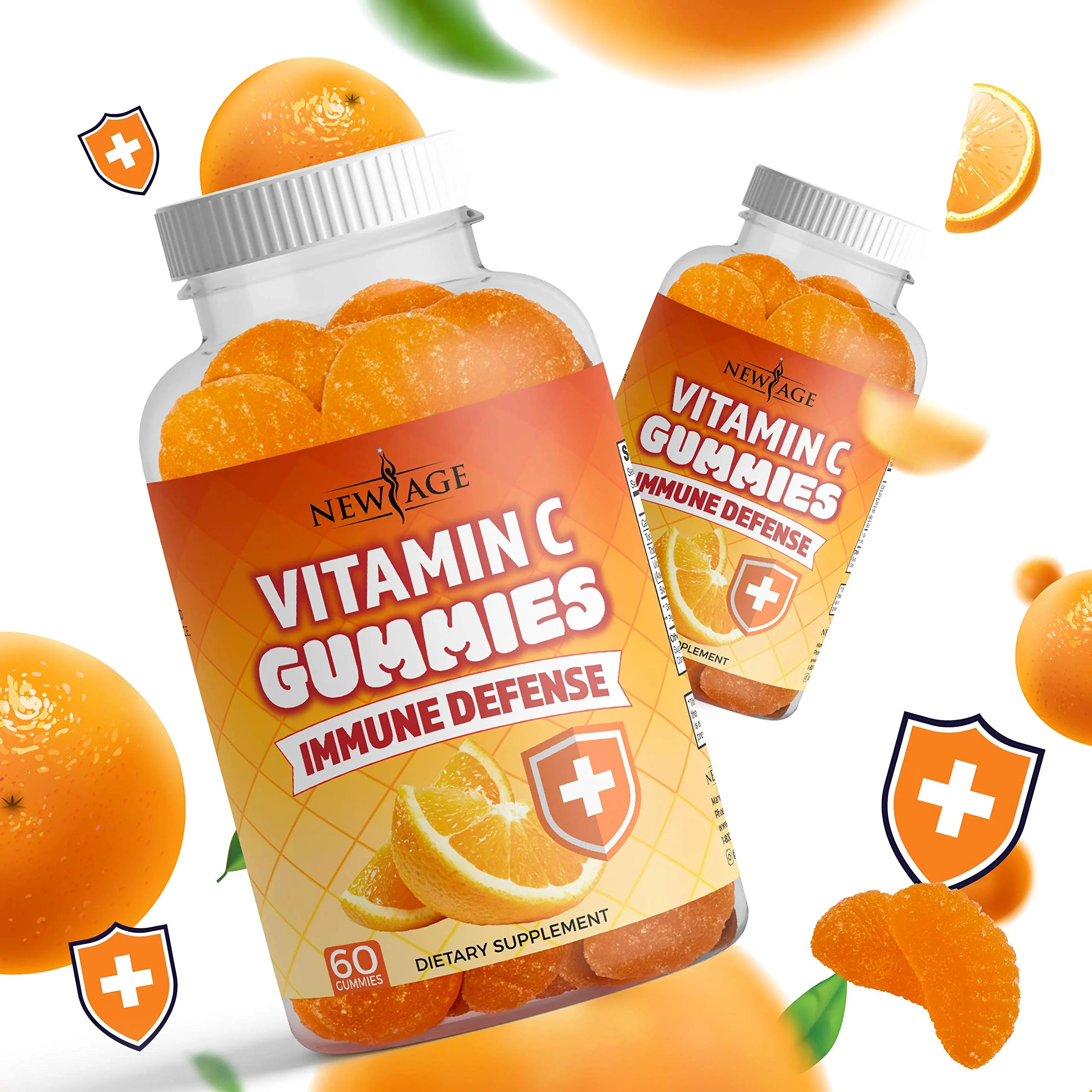 NEW AGE Vitamin C Gummies – Orange Flavor, Vegetarian, Gluten-Free (180 Gummies) - Image 12