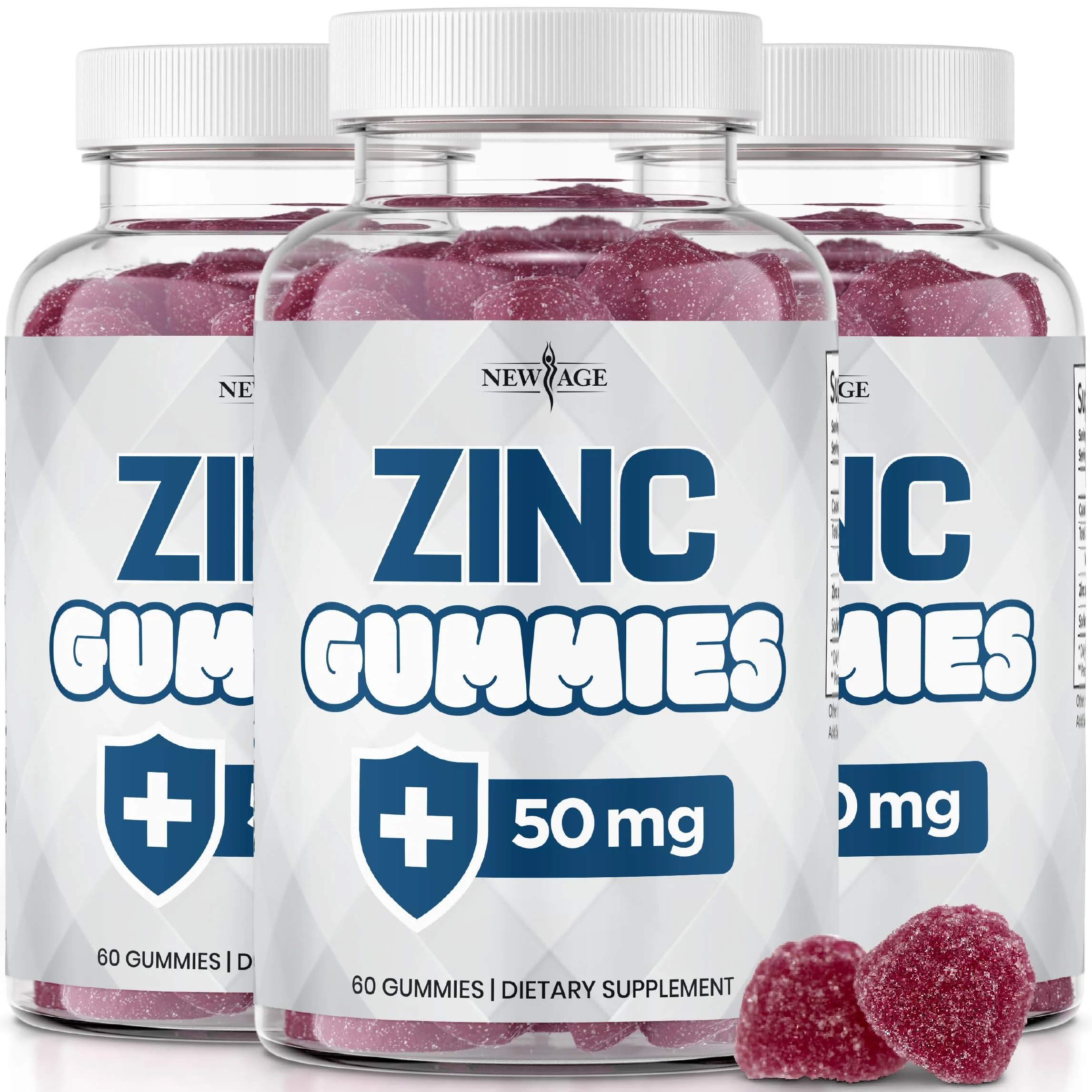 NEW AGE Zinc Gummies – 50mg Zinc, Immune Support, Antioxidant • Non-GMO | 180 Count (Pack of 3) - Image 7