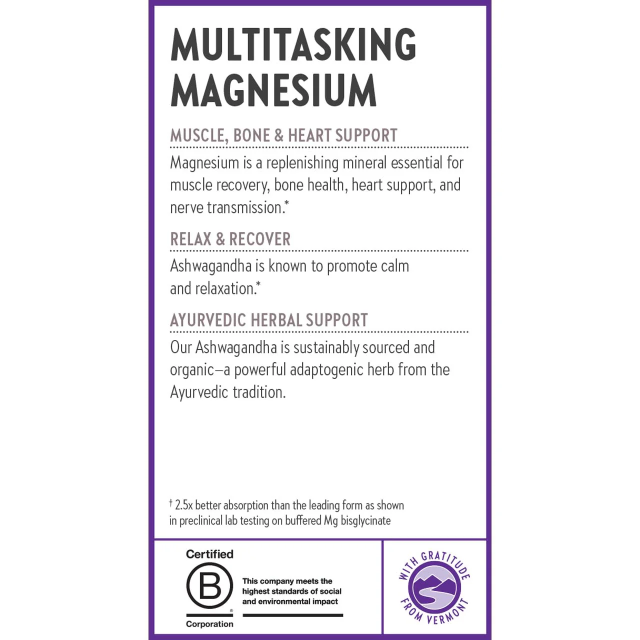 New Chapter Magnesium + Ashwagandha Supplement - 325 mg, 60 ct, 2-Month Supply | 2.5x Absorption - Image 8