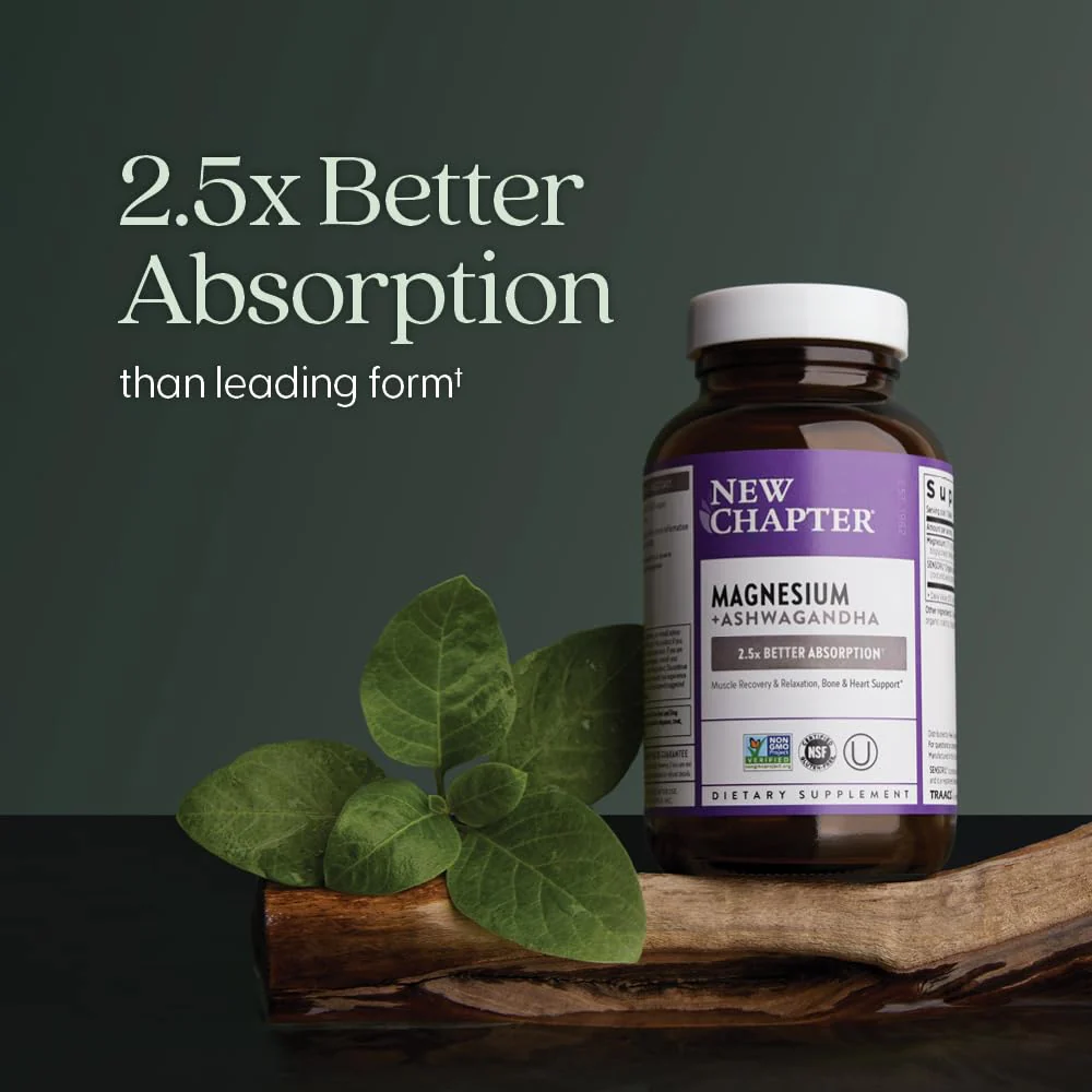 New Chapter Magnesium Glycinate + Ashwagandha Supplement 325 mg – 2.5x Absorption, Non-GMO, 30 ct - Image 12