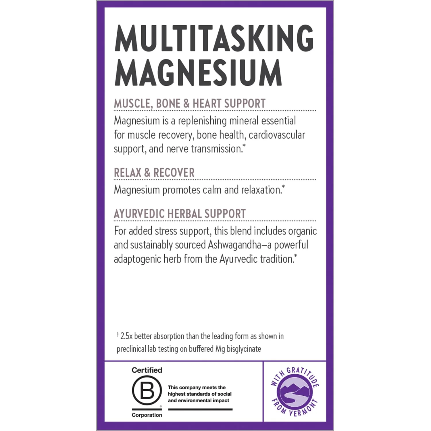 New Chapter Magnesium Glycinate + Ashwagandha Supplement 325 mg – 2.5x Absorption, Non-GMO, 30 ct - Image 18