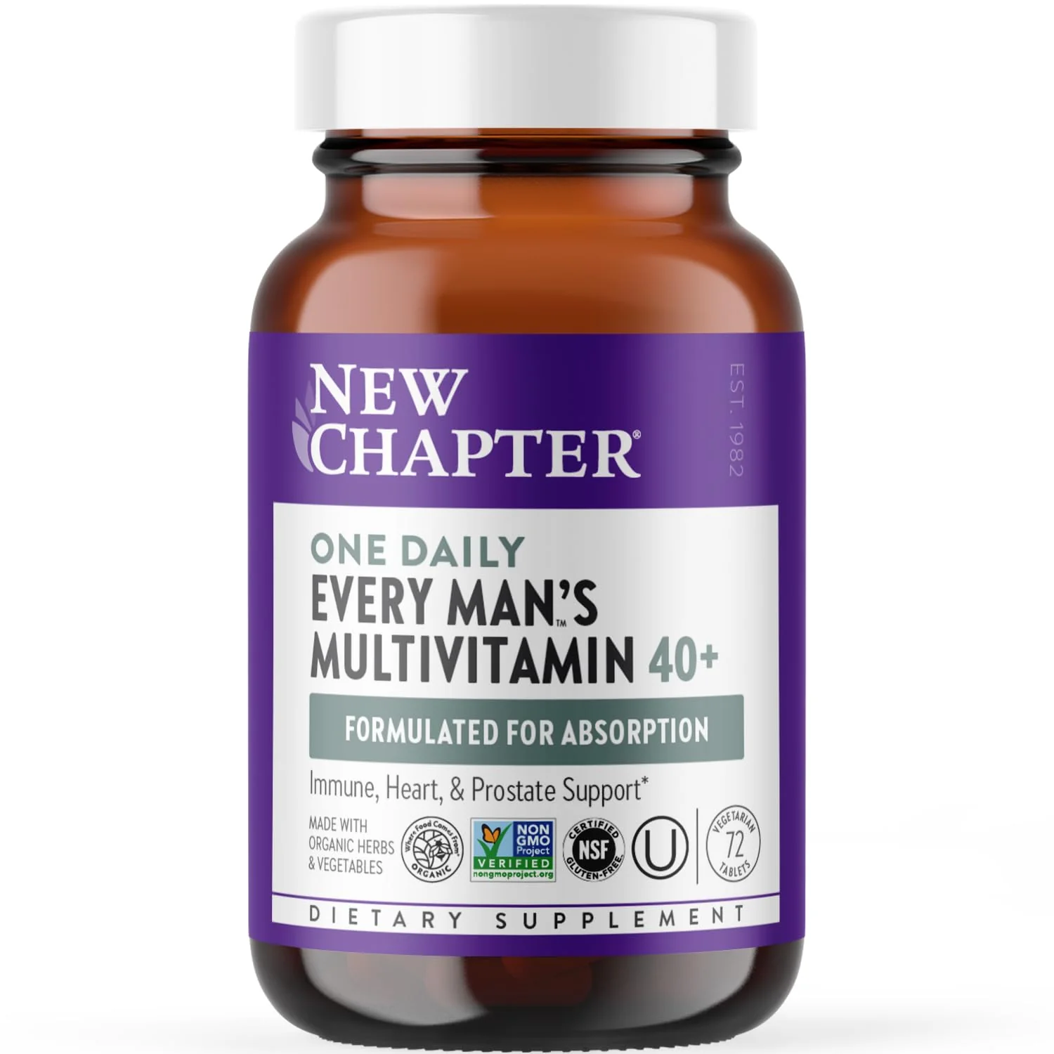New Chapter Men’s Multivitamin 40+ | One Daily Fermented Multivitamin for Energy, Immunity & Heart Health | Gluten-Free & Non-GMO | 72 Tablets - Image 9