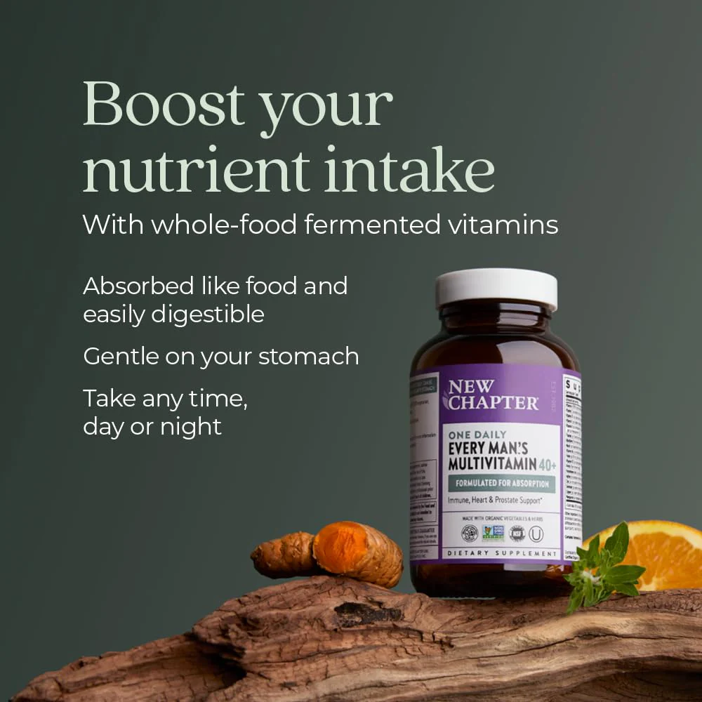New Chapter Men’s Multivitamin 40+ – One Daily Fermented Nutrients for Immune & Energy Support | Gluten-Free - Image 12