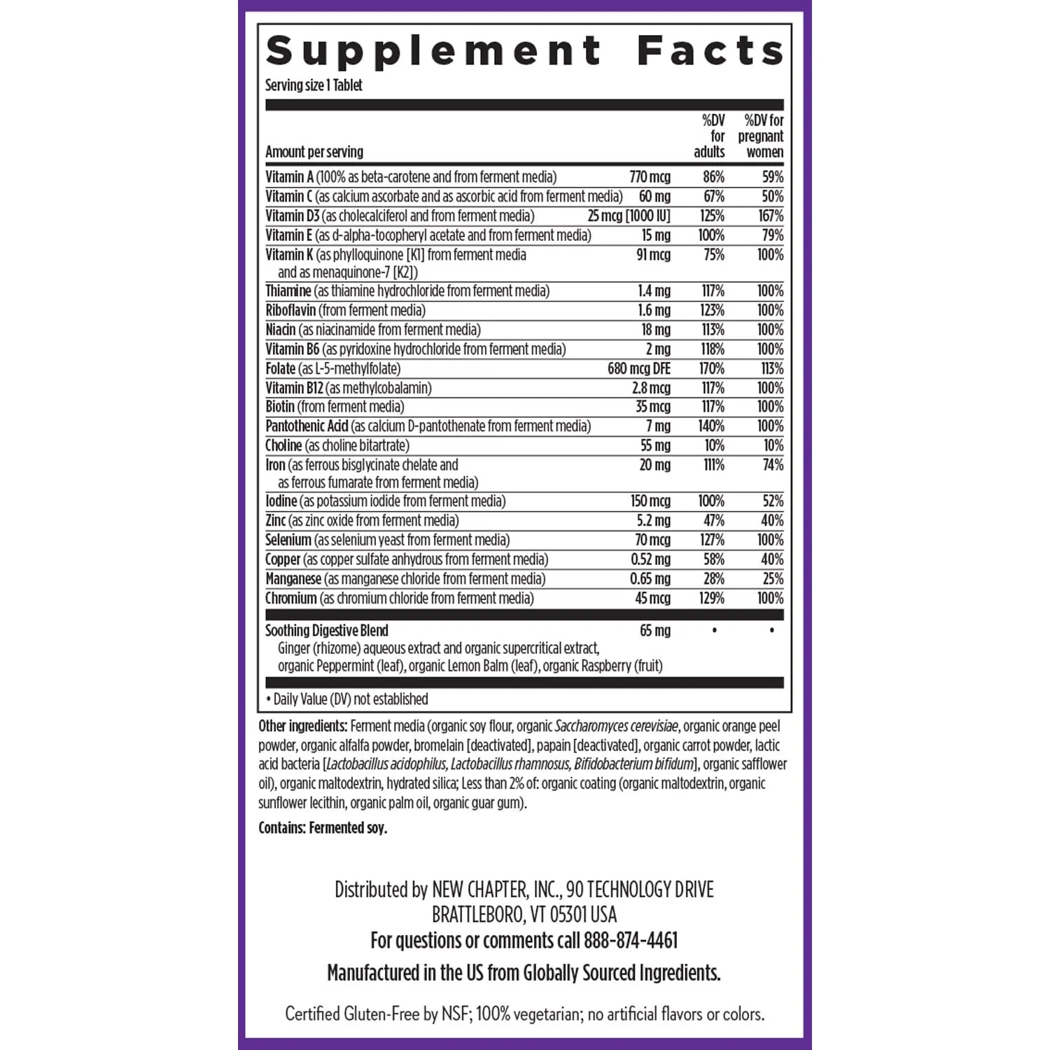 New Chapter Prenatal Vitamins — One Daily Multivitamin with Methylfolate + Choline | Gluten Free & Non-GMO | 90 Count - Image 14