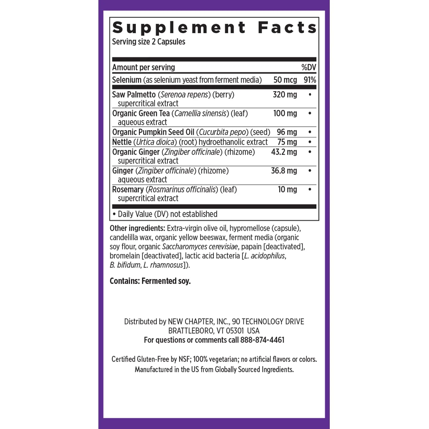 New Chapter Prostate 5LX™ – Clinical Saw Palmetto + Fermented Selenium, 120 Veg Capsules - Image 6