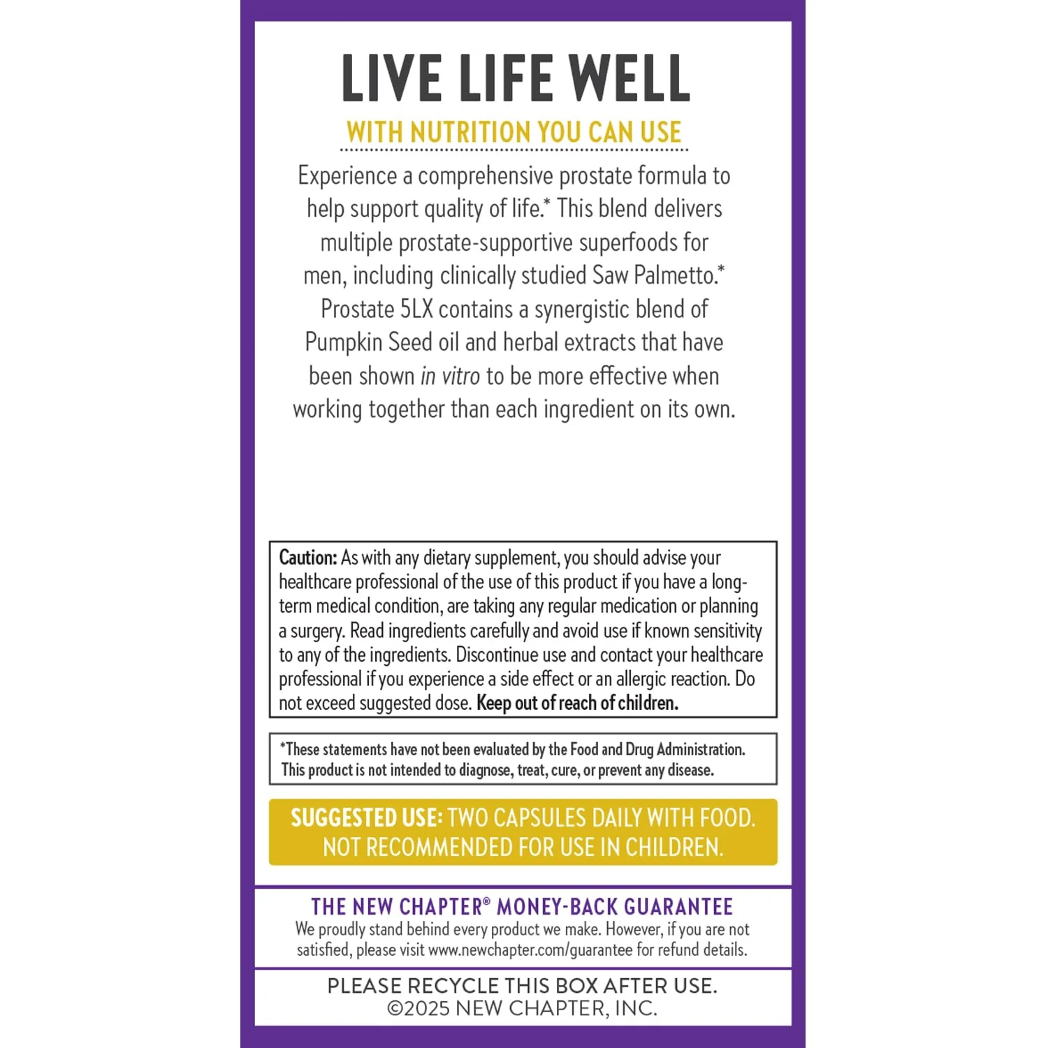New Chapter Prostate 5LX™ – Prostate Supplement with Clinical-Strength Saw Palmetto + Fermented Selenium, 180 Vegetarian Capsules - Image 7