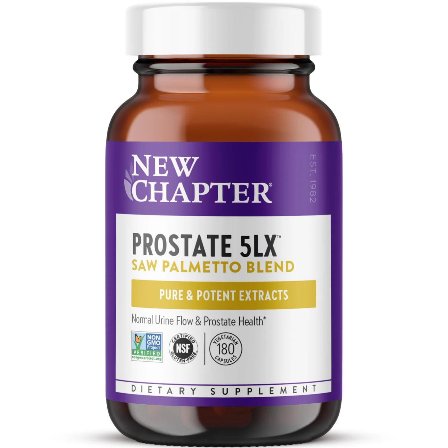 New Chapter Prostate 5LX™ – Prostate Supplement with Clinical-Strength Saw Palmetto + Fermented Selenium, 180 Vegetarian Capsules - Image 9
