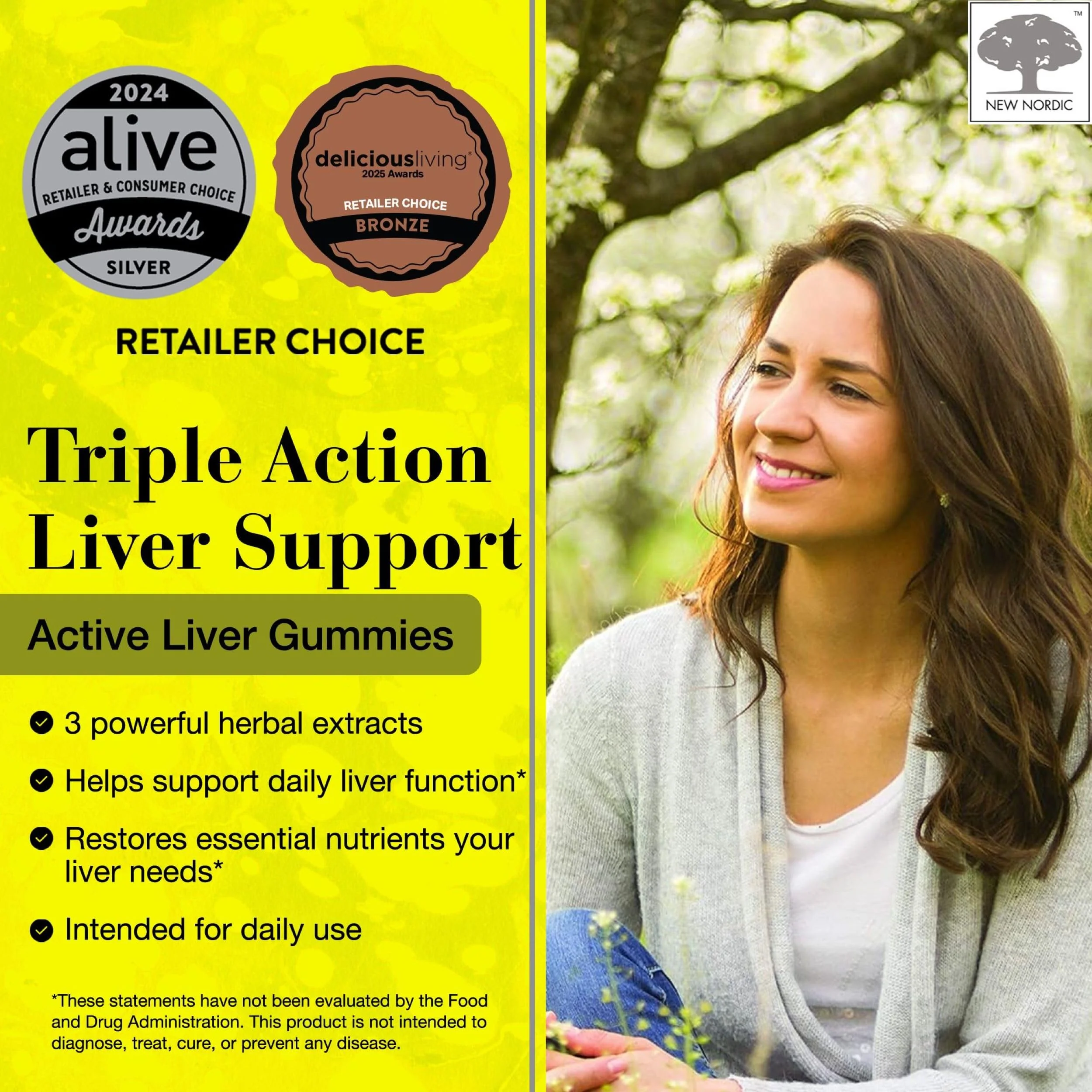 New Nordic Active Liver Gummies – Milk Thistle, Artichoke & Turmeric, Sugar Free & Vegan (Pack of 3) - Image 2