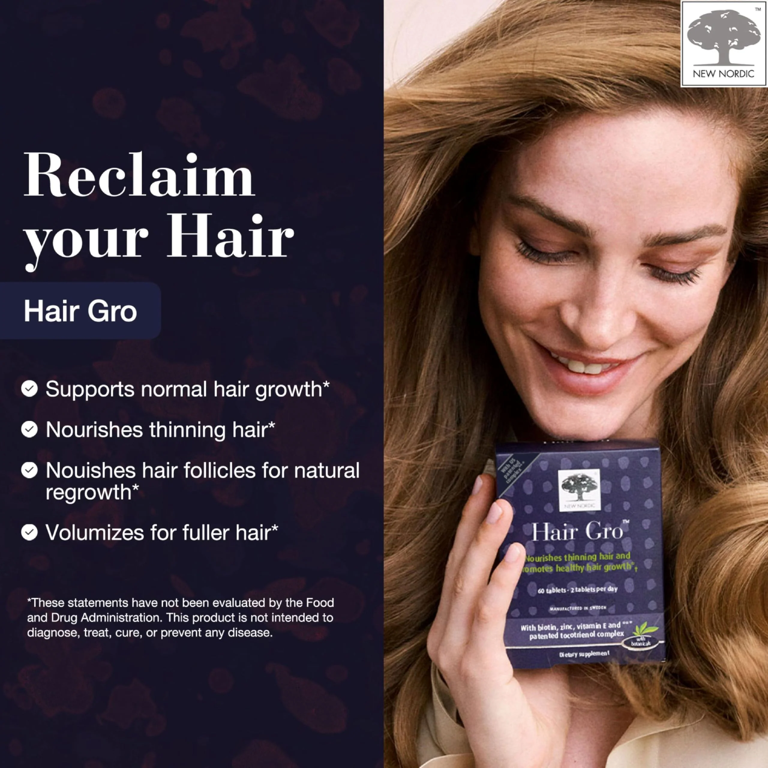NEW NORDIC Hair GRO – Hair Growth Supplement with Biotin & Palm Tocotrienols (3 x 60 Count) - Image 10