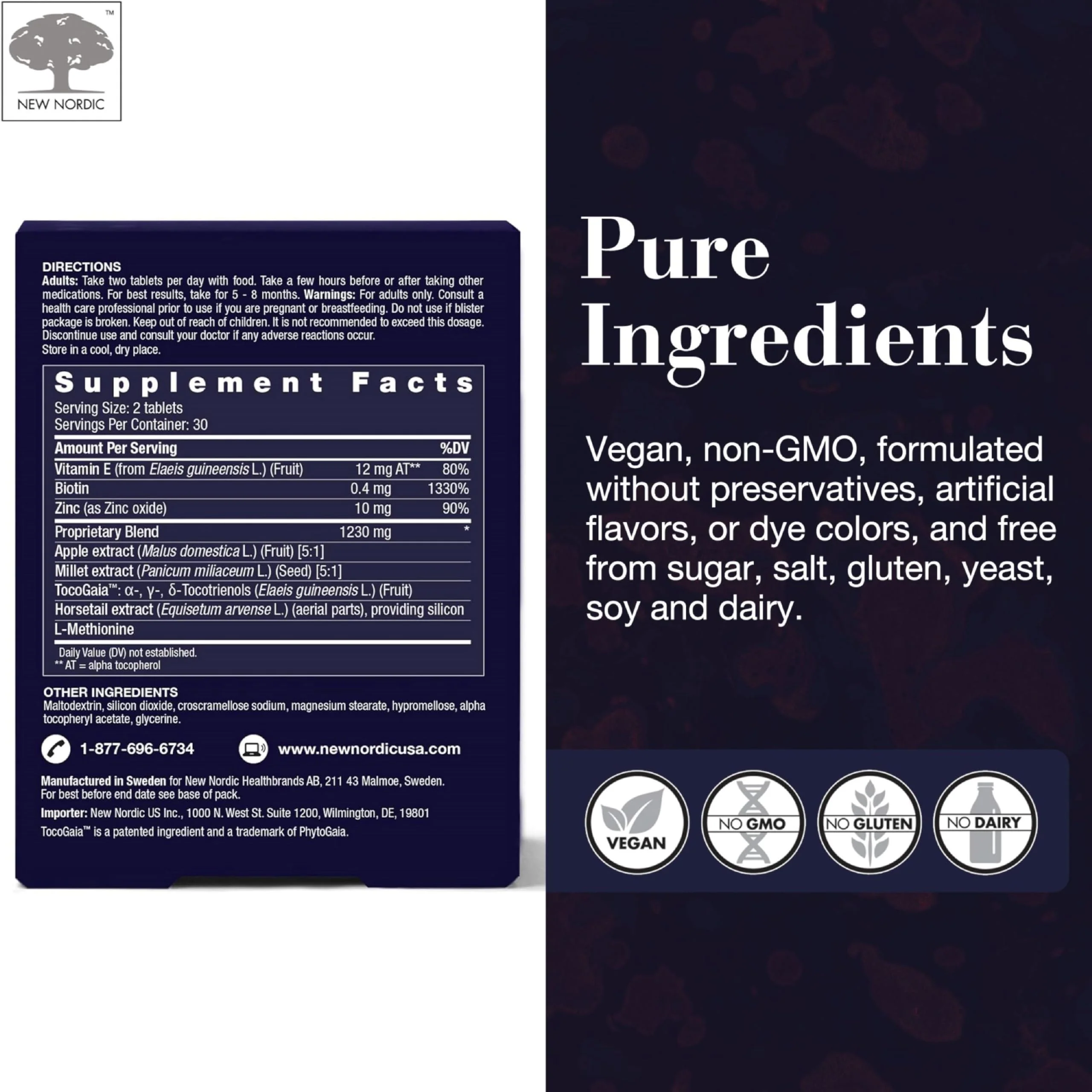 NEW NORDIC Hair GRO – Hair Growth Supplement with Biotin & Palm Tocotrienols (3 x 60 Count) - Image 7