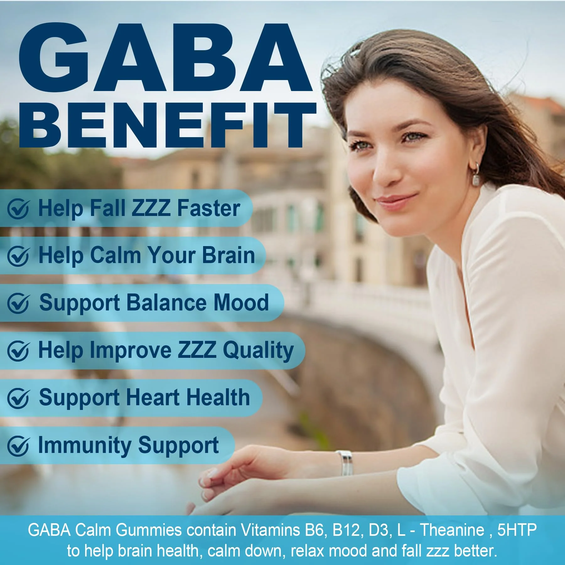 Nextdia GABA Gummies 500mg – Sugar-Free Calm Gummies with L-Theanine, 5-HTP, D3, B12 (Vegan, Blueberry) - Image 5