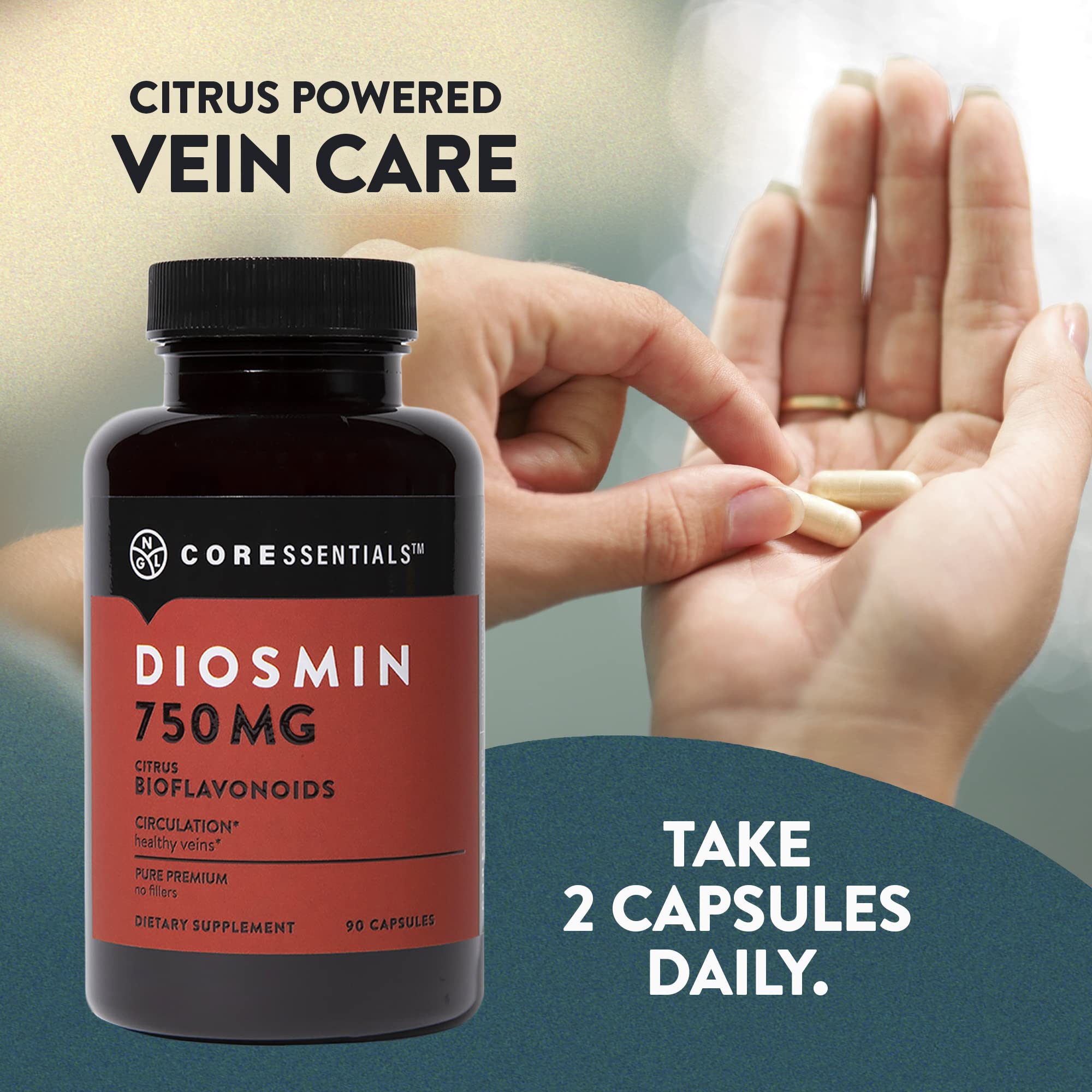 NGL Pure Diosmin 750 mg – Citrus Bioflavonoids for Blood Circulation & Leg Vein Health | 90 Capsules - Image 5